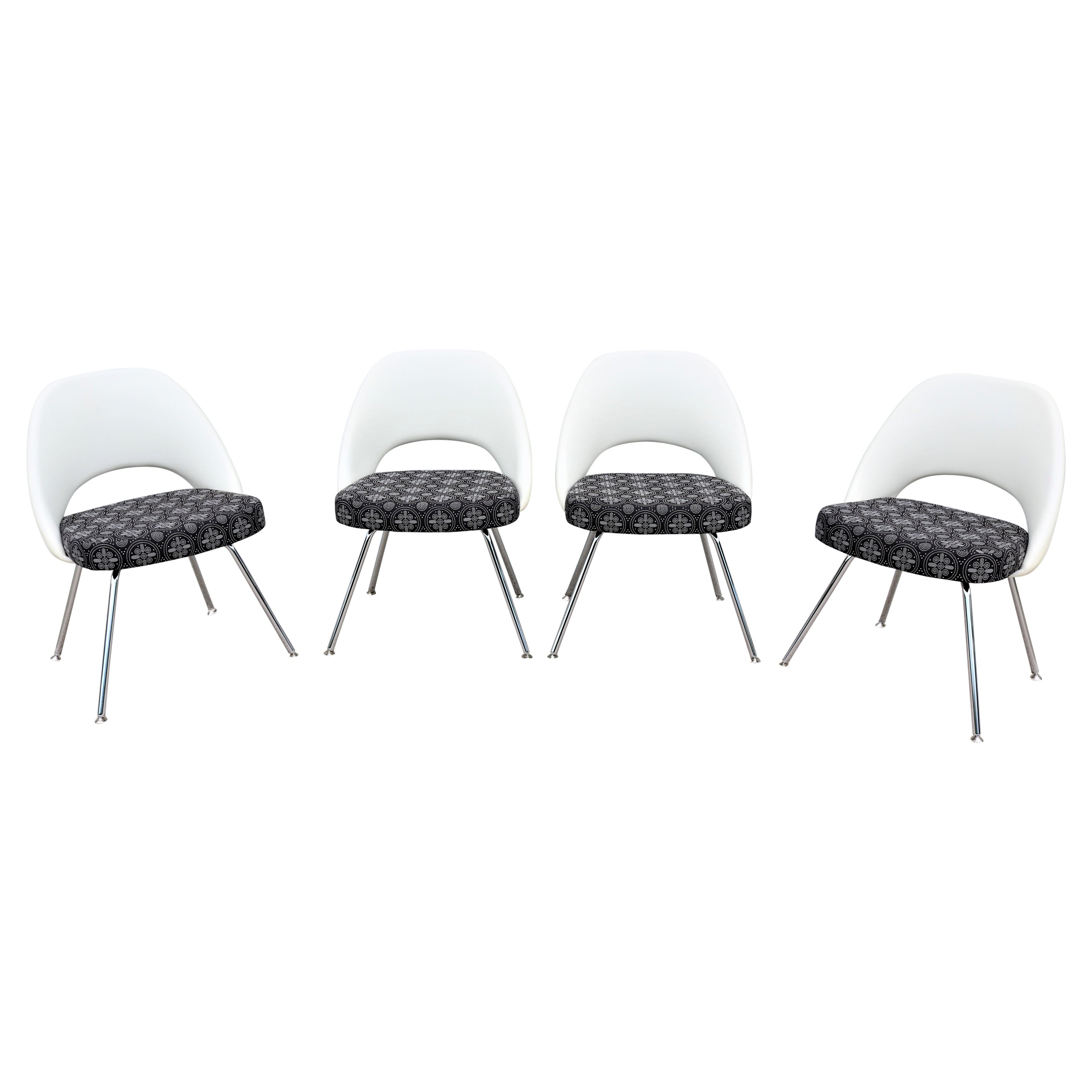 Sessel ohne Armlehne, Eero Saarinen für Knoll, Moderne der Mitte des Jahrhunderts, 4er-Set
