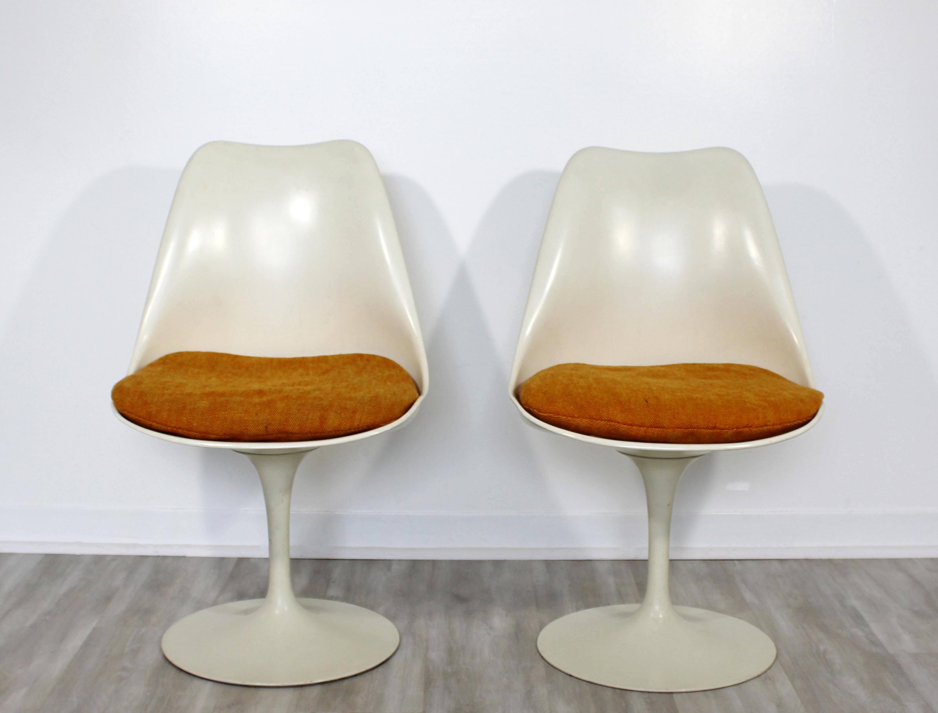 American Mid-Century Modern Eero Saarinen for Knoll Set 5 Tulip Side Dining Chairs, 1960s