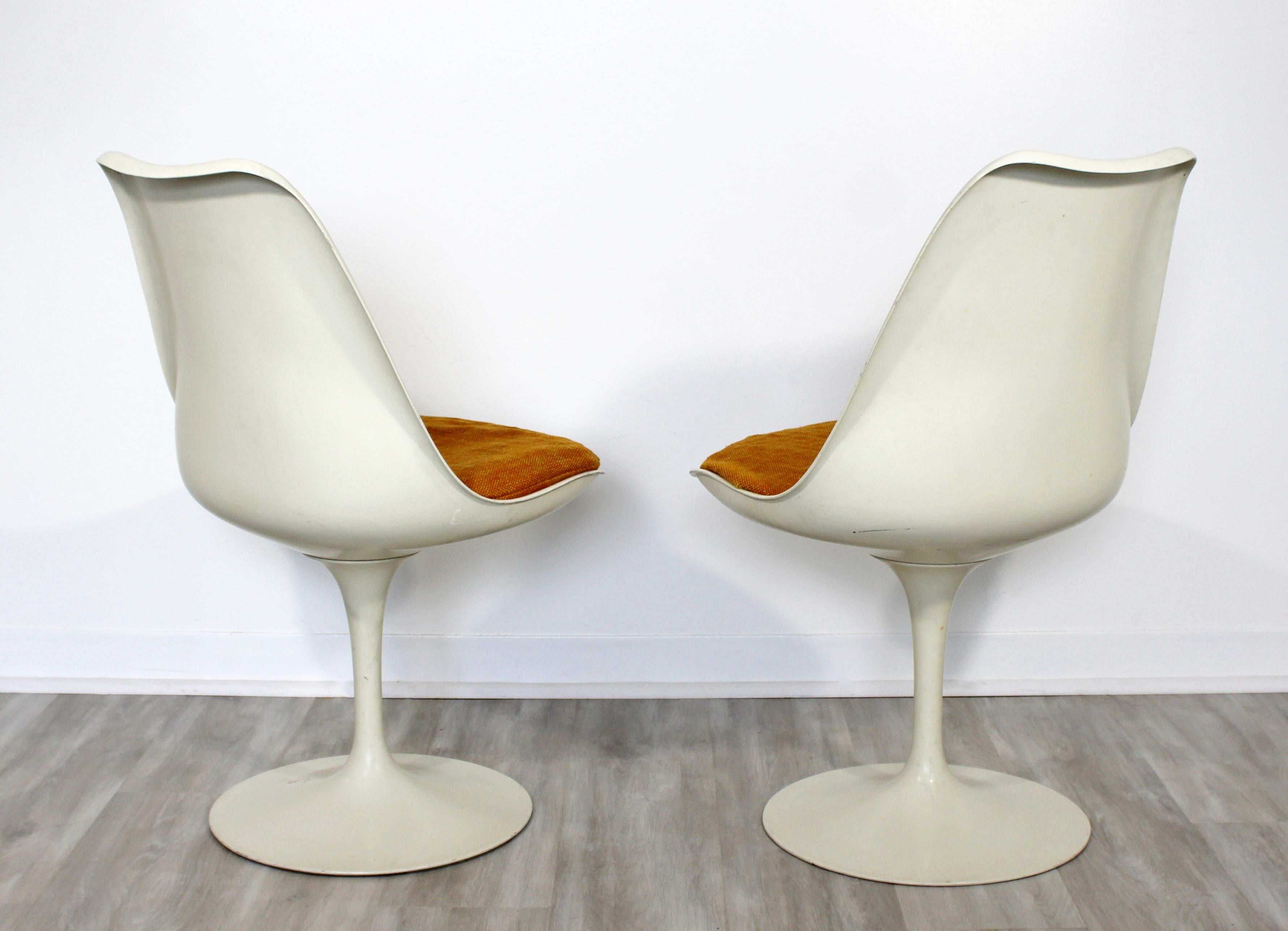 Metal Mid-Century Modern Eero Saarinen for Knoll Set 5 Tulip Side Dining Chairs, 1960s