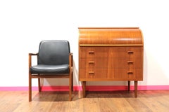 Mid-Century Modern Egon Ostergadd Roll Top Swedish Desk Secretary
