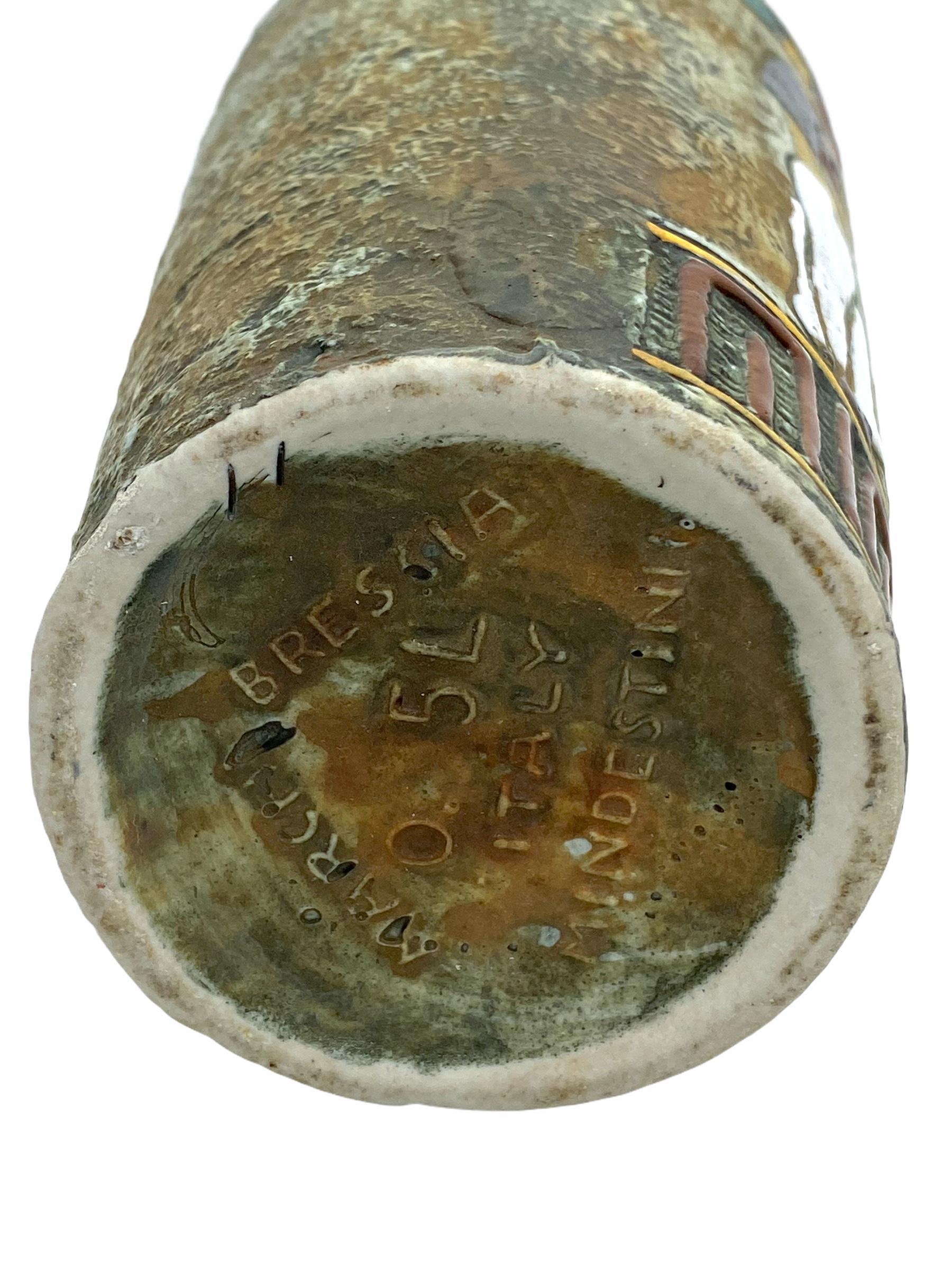 Céramique Vase en céramique Marchi Brescia à motif égyptien moderne du milieu du siècle dernier, Italie, années 1960 en vente