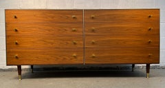 Mid-century Modern Eight-Drawer Walnut Dresser by R-Way Furniture