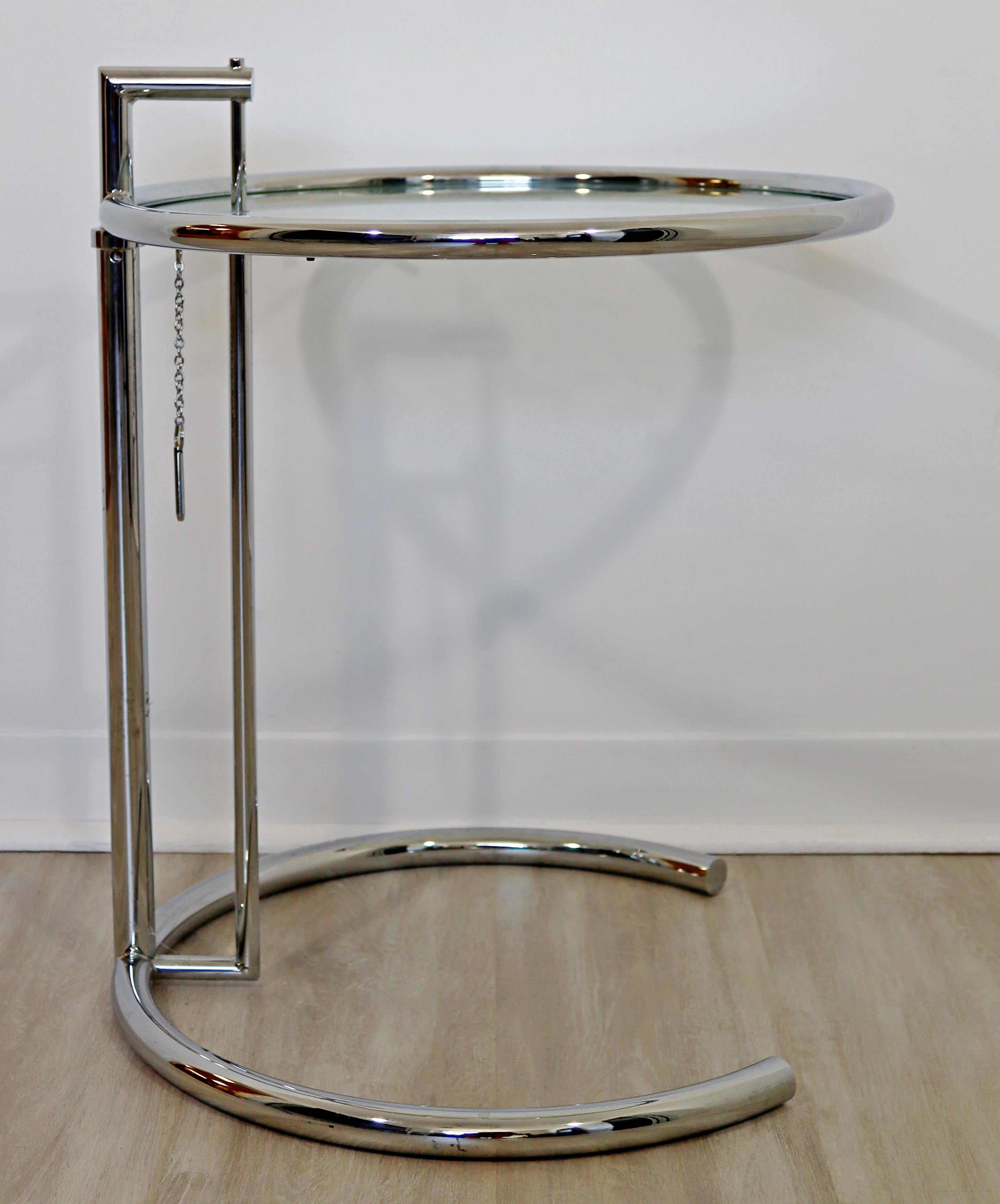 Mid-Century Modern Mid Century Modern Eileen Gray ClassiCon Adjustable Table E1027 Chrome Glass 70s