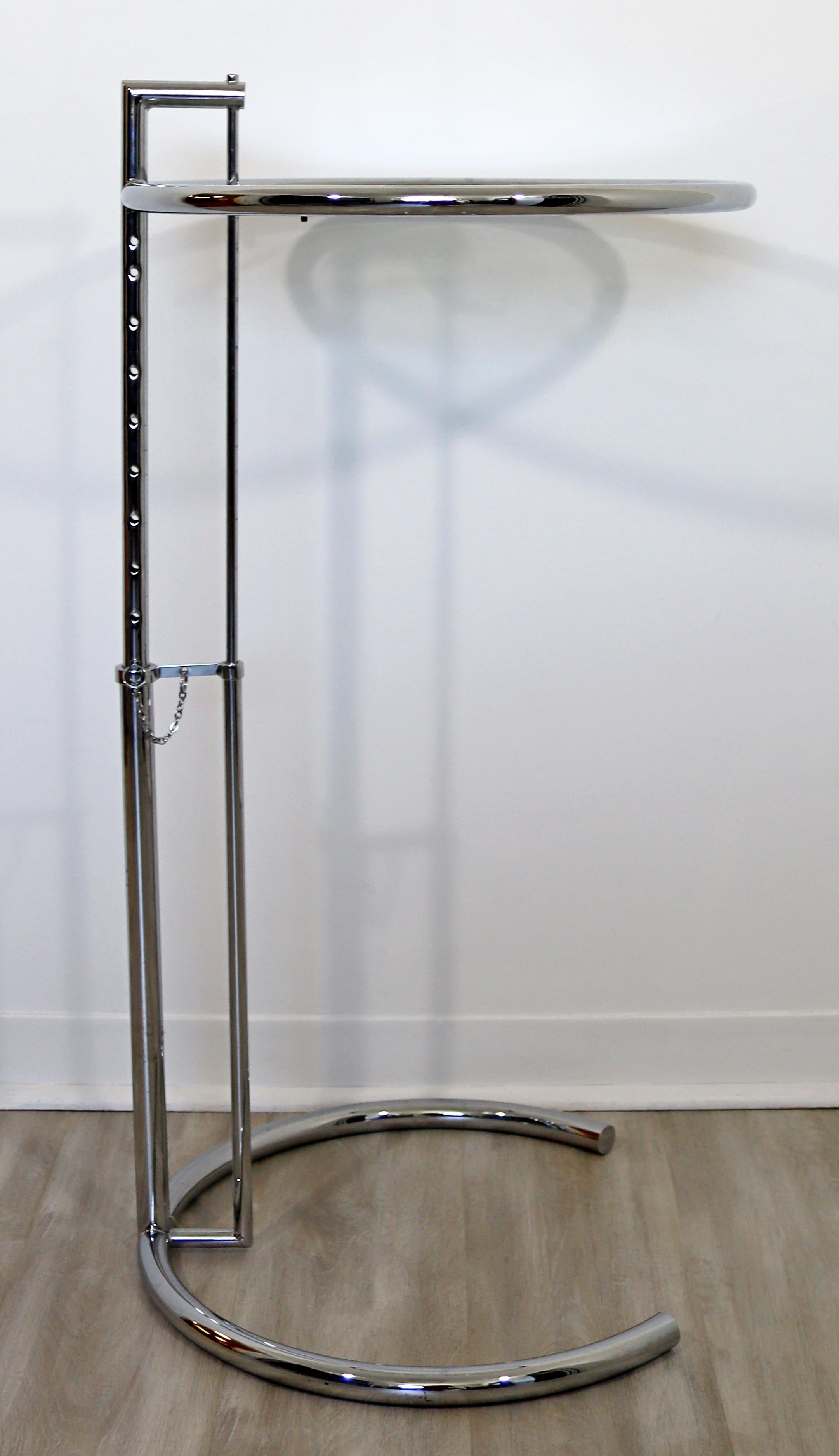 Late 20th Century Mid Century Modern Eileen Gray ClassiCon Adjustable Table E1027 Chrome Glass 70s
