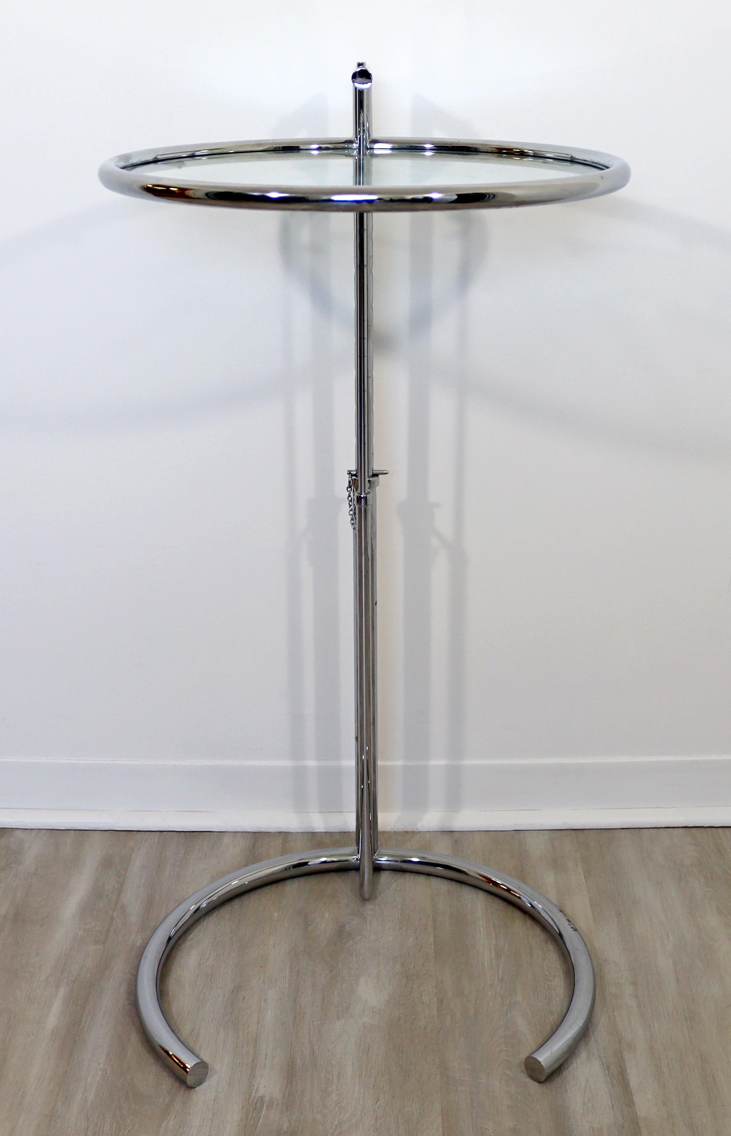 Mid Century Modern Eileen Gray ClassiCon Adjustable Table E1027 Chrome Glass 70s 1