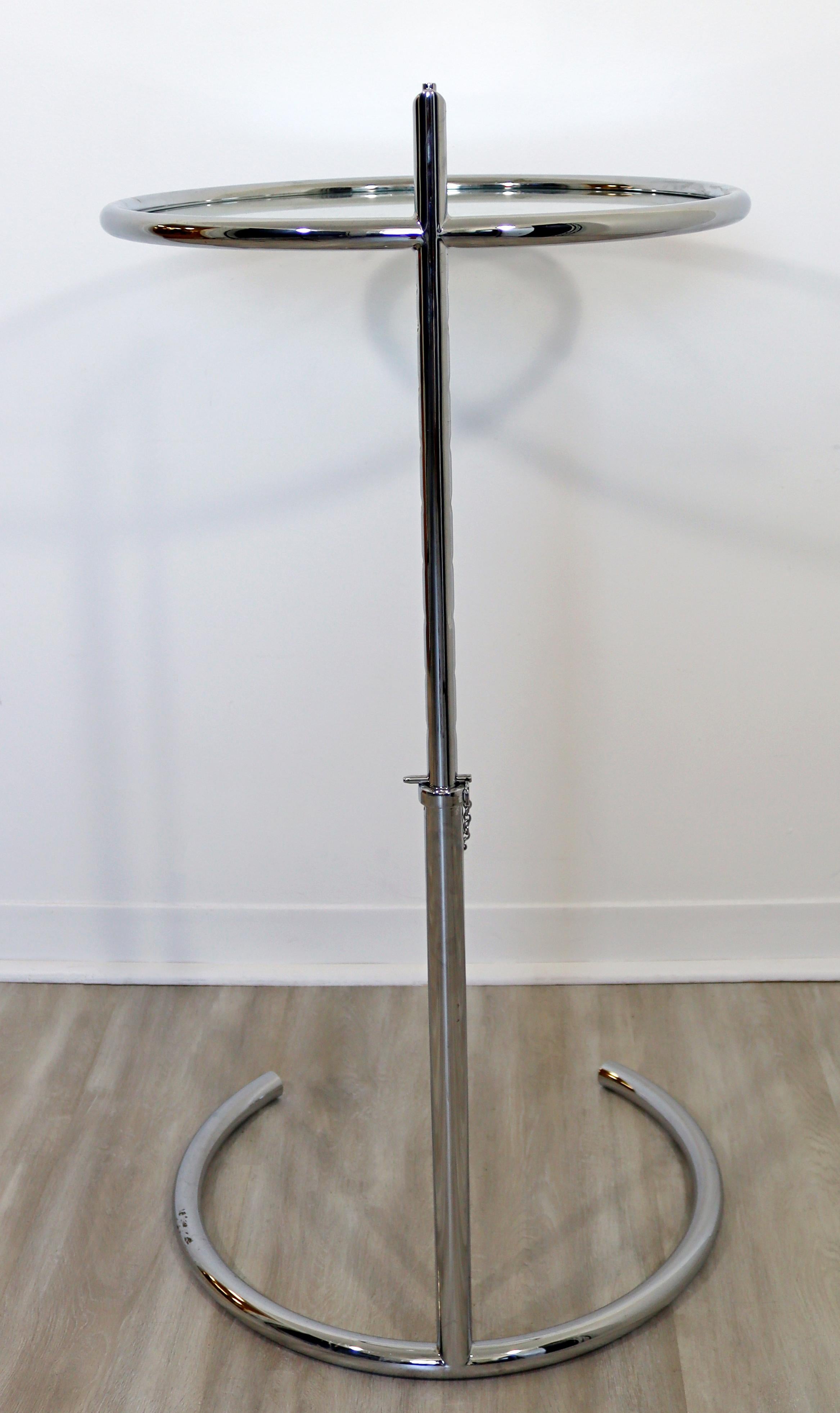 Mid Century Modern Eileen Gray ClassiCon Adjustable Table E1027 Chrome Glass 70s 3