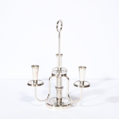 Mid-Century Modern 'Eldorado' Signed George Briard Silver Candlestick Holder