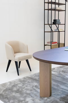 Mid-Century Modern Eleanor Dining Chairs, Jacquard Velvet, Handmade Greenapple