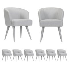 Mid-Century Modern Eleanor Outdoors Dining Chairs Set/6, Handmade by Greenapple