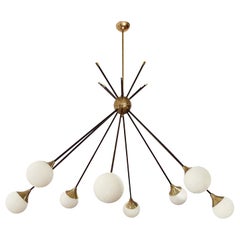 Mid-Century Modern Elegant Italian Chandelier in the Style of Stilnovo