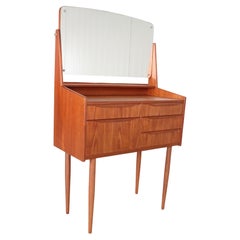 Mid-Century Modern Elegant Teak Vanity Table/ Cabinet, 1960's, Denmark