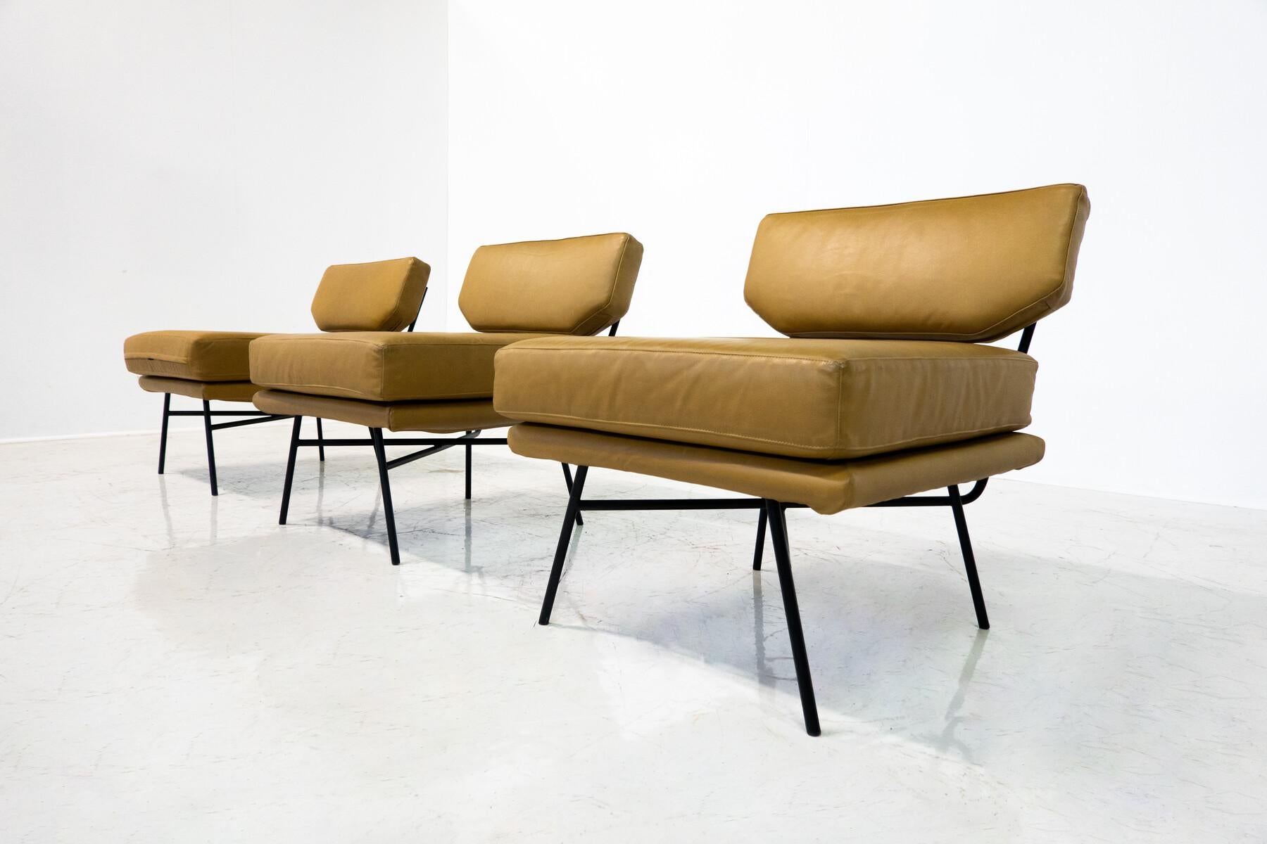 Mid-Century Modern 'Elettra' Armchair by Stdio BBPR for Arflex, Leather and Iron For Sale 1