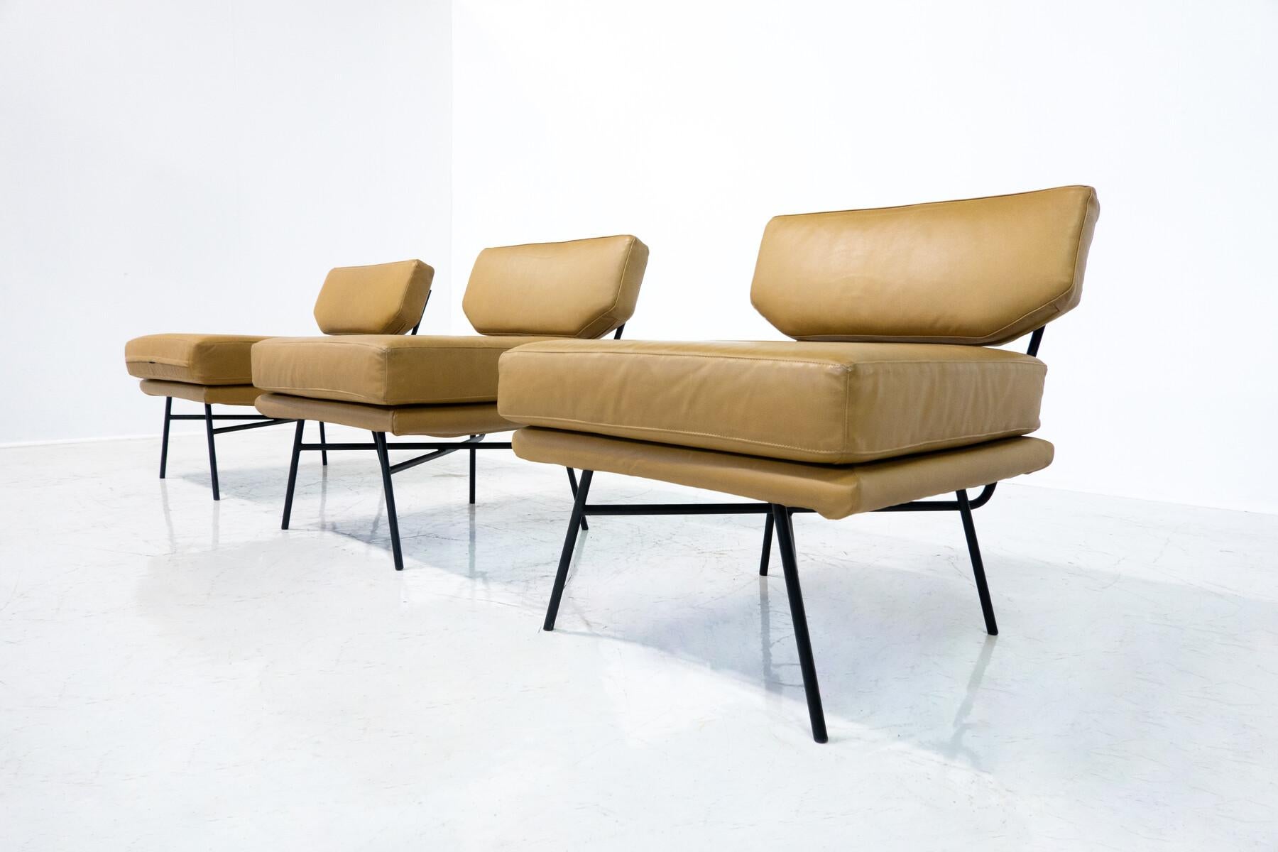 Mid-Century Modern 'Elettra' Armchair by Stdio BBPR for Arflex, Leather and Iron For Sale 2