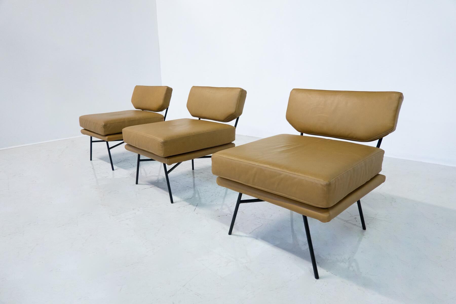 Mid-Century Modern 'Elettra' Armchair by Stdio BBPR for Arflex, Leather and Iron For Sale 4