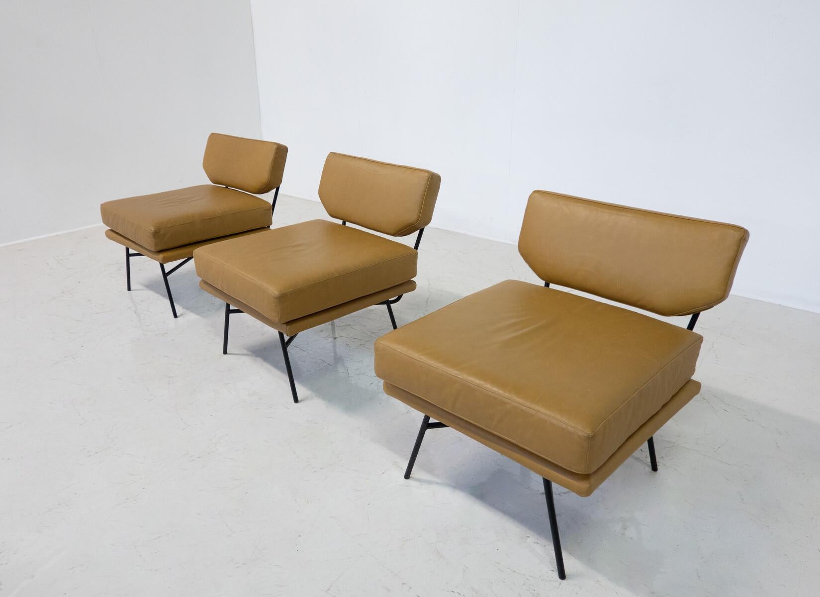 Mid-Century Modern 'Elettra' Armchair by Stdio BBPR for Arflex, Leather and Iron For Sale 5