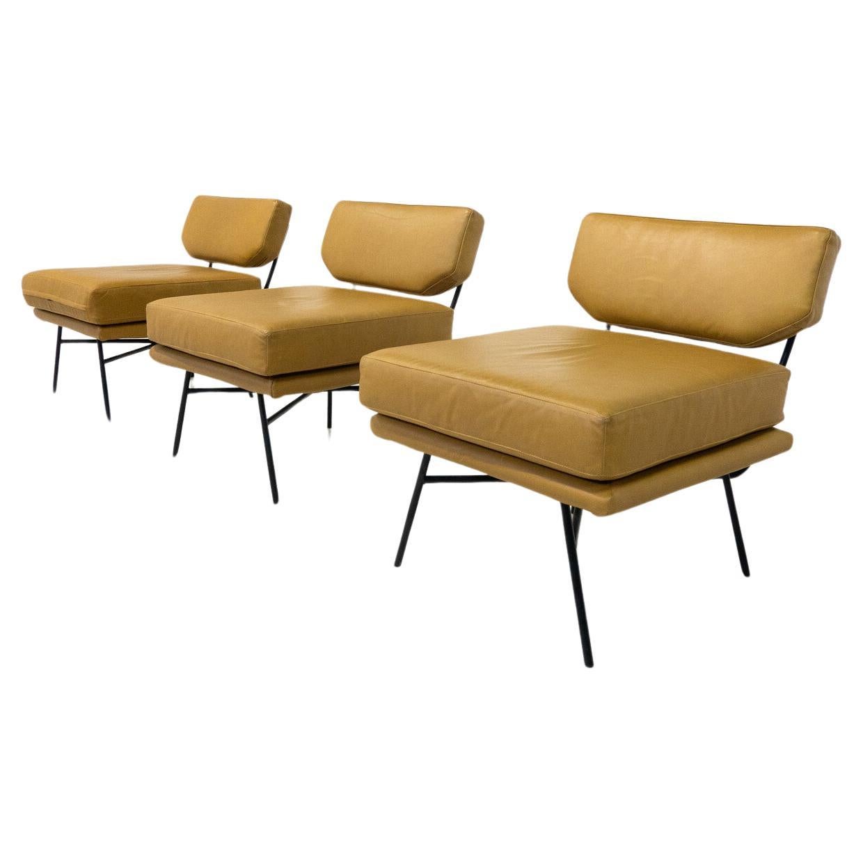 Mid-Century Modern 'Elettra' Armchair by Stdio BBPR for Arflex, Leather and Iron For Sale
