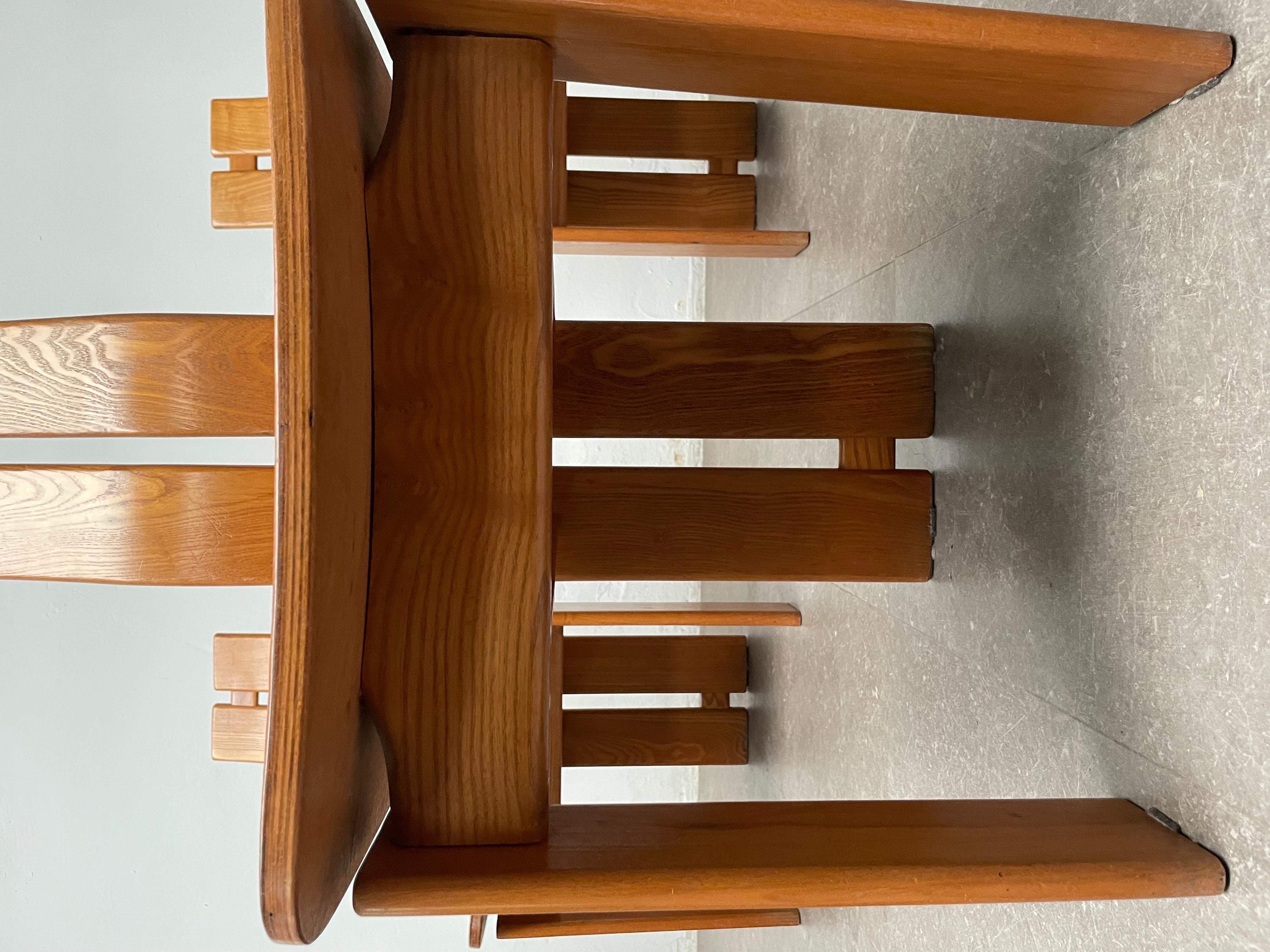 Mid-Century Modern Elmwood Highback Dining Chairs, Italy, 1970s, Set of Six 1