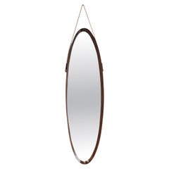 Mid Century Modern Elongated Mirror in Rosewood, Italy 1950s