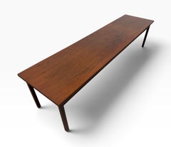 Mid-Century Modern Elongated Rectangular Walnut Coffee Table