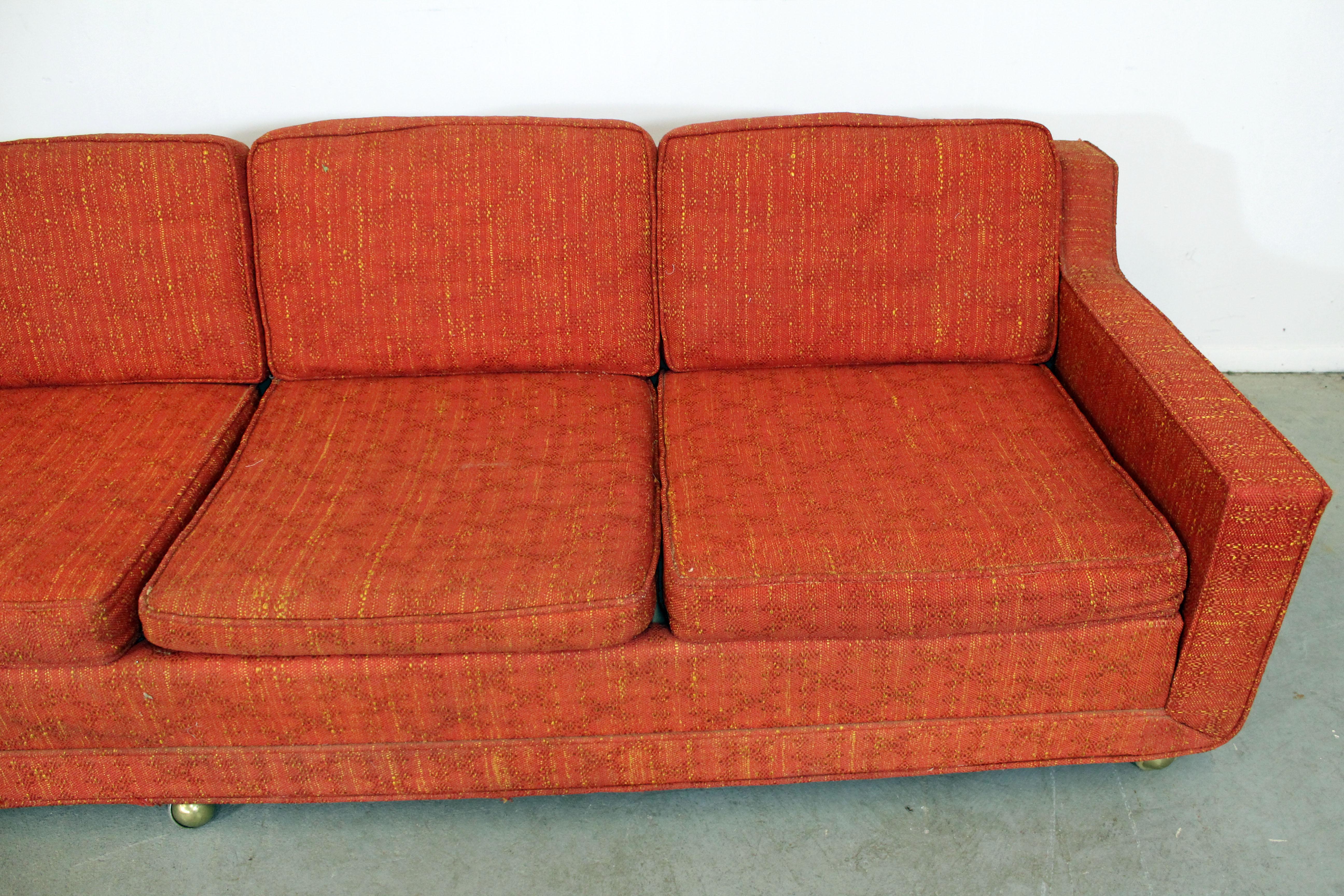 Mid-Century Modern Elongated Sofa on Wheels by Kroehler 1
