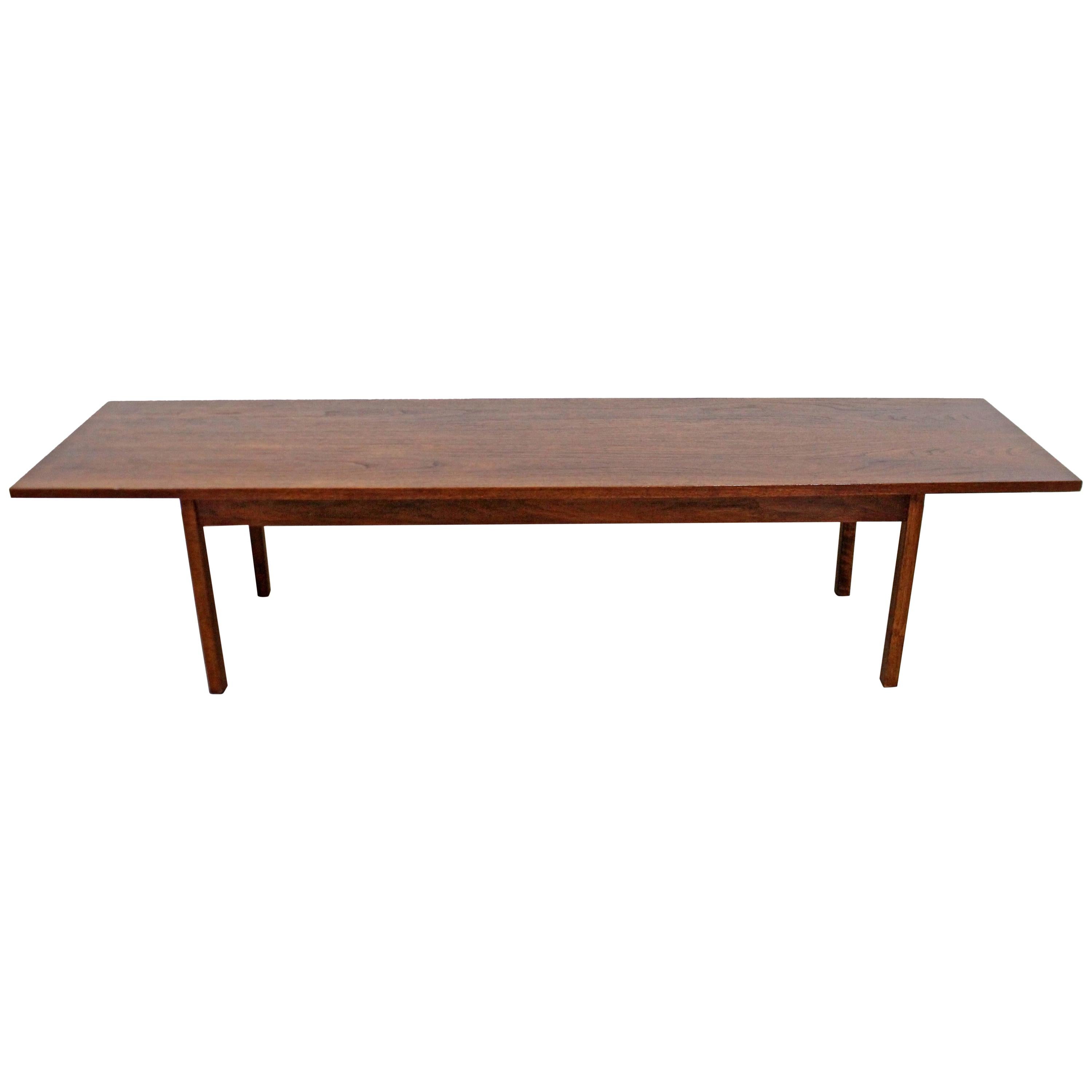 Mid-Century Modern Elongated Walnut Coffee Table