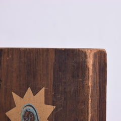 Mid-Century Modern Emaus Virgin Mary Painted Plaque Panel, Mexico, 1970s