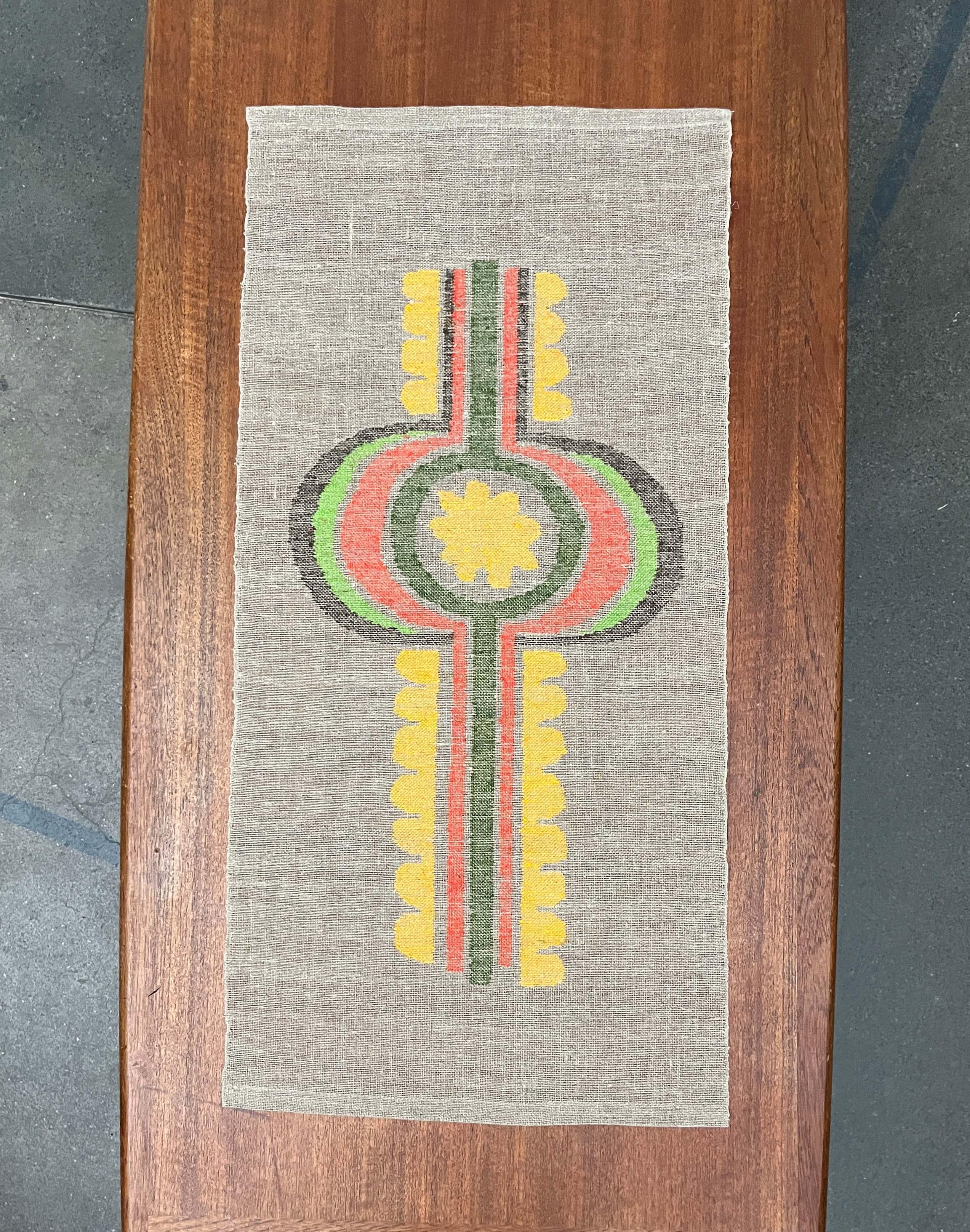 Arazzo da parete in lino ricamato di metà secolo moderno con design floreale Finlandia in vendita 6