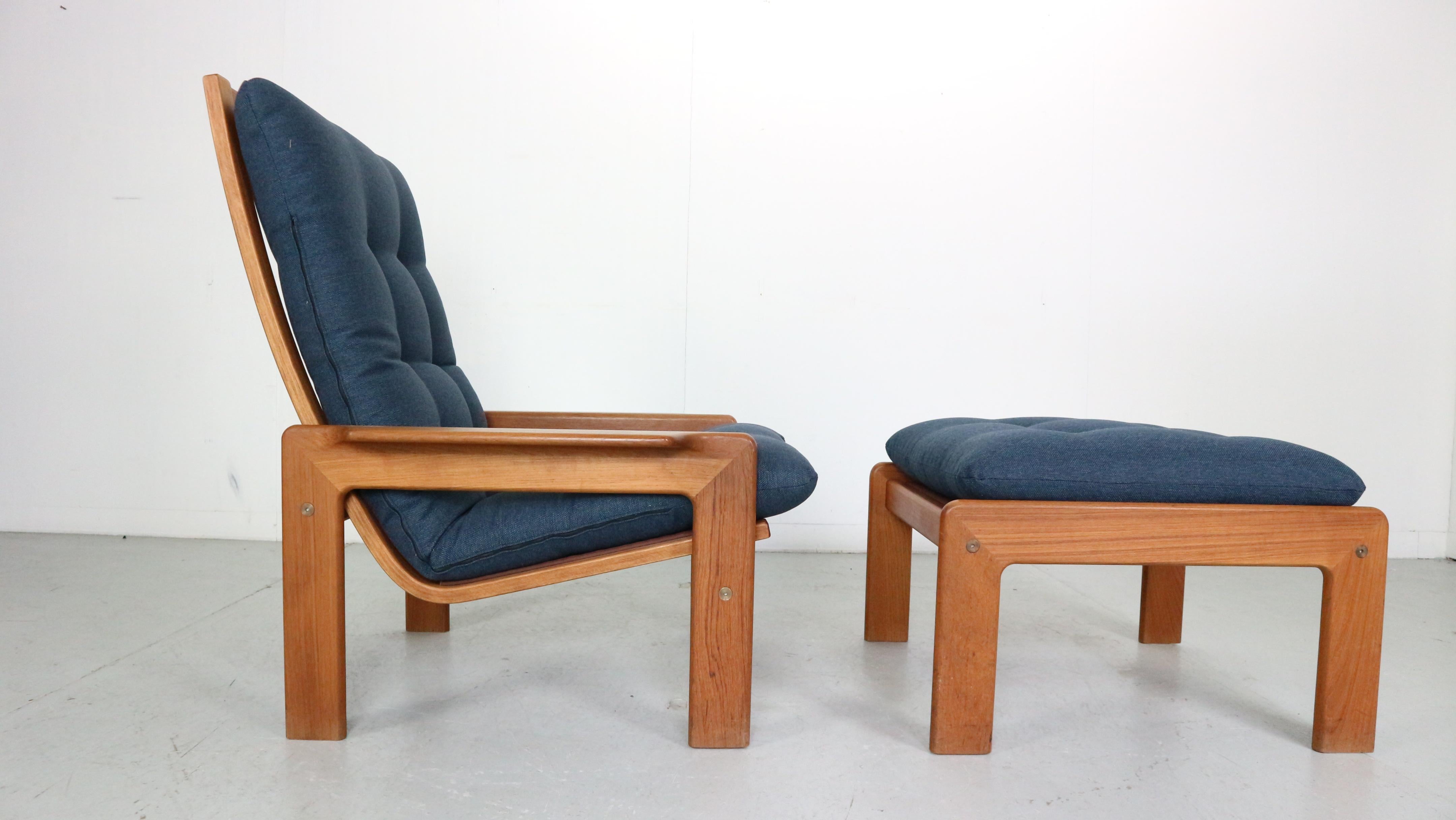 Mid- Century Modern EMC Møbler Teak Easy Lounge Chair & Ottoman, Denmark For Sale 2