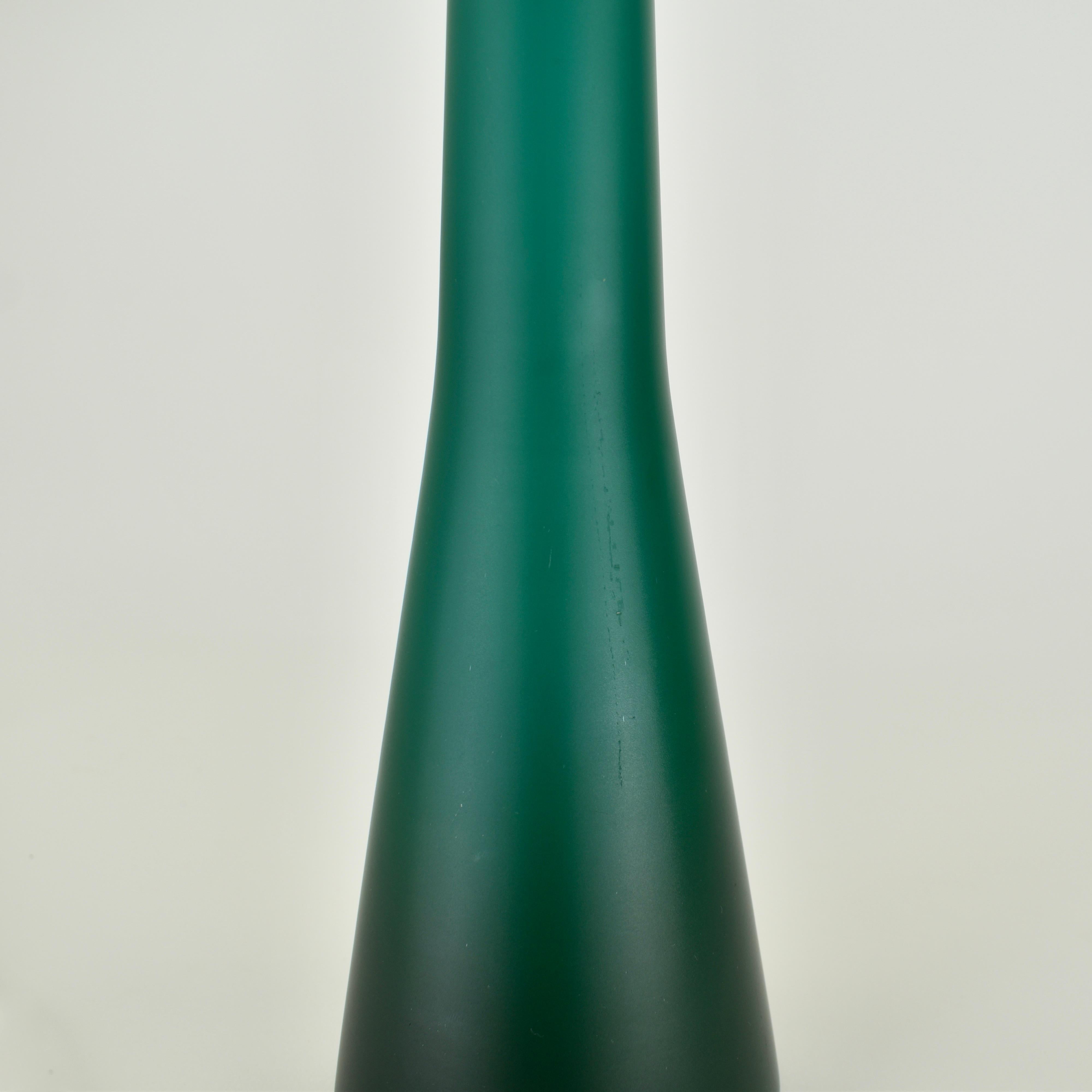 Lampe de table en verre Emerald Mid Century Modern 1960s en vente 1