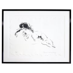 Mid-Century Modern Emil Weddige Framed Signed Print on Paper Nude 2/15