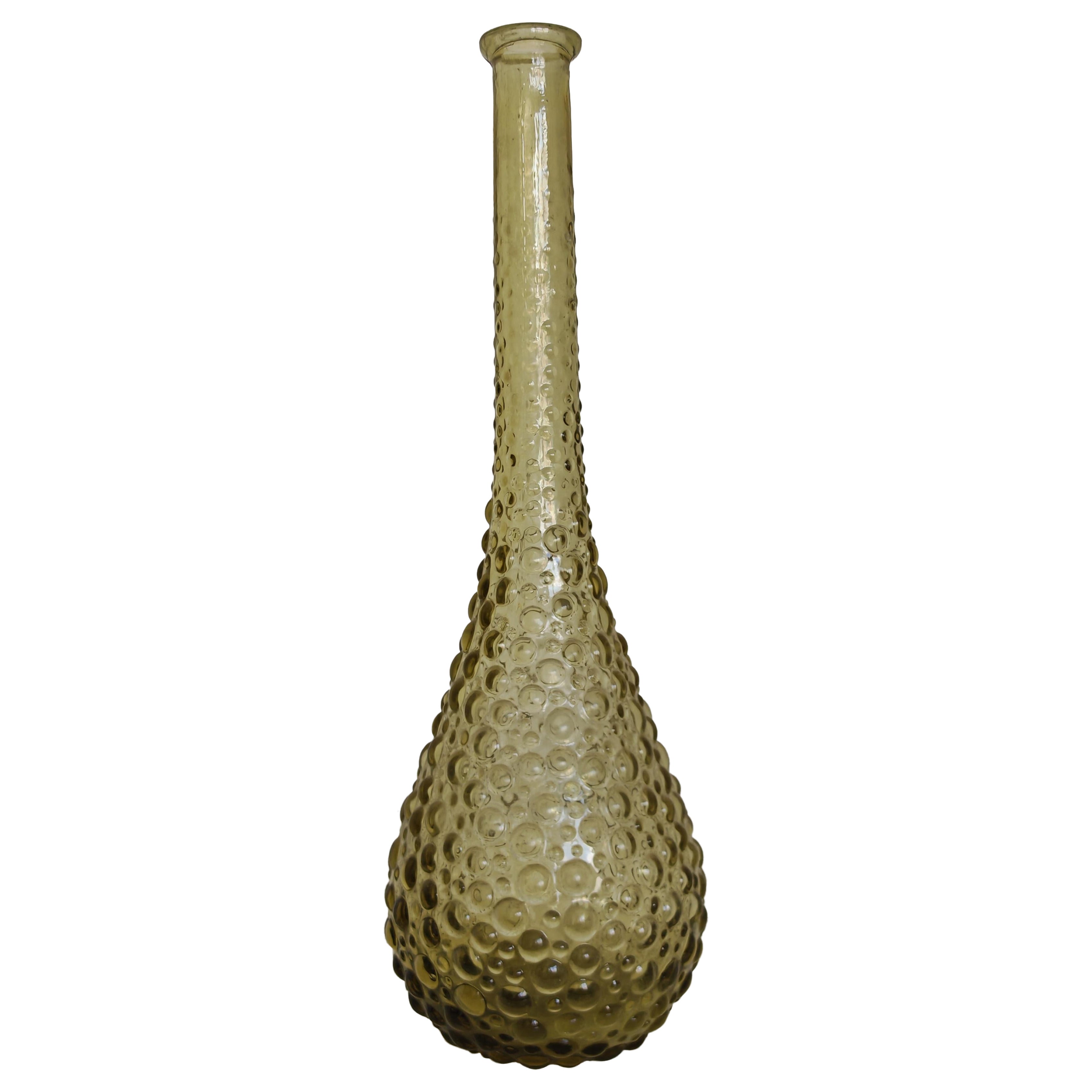 Bottiglia in stile Mid-Century Modern di Empoli, motivo “Hobnail”, Italia, anni ’60 in vendita
