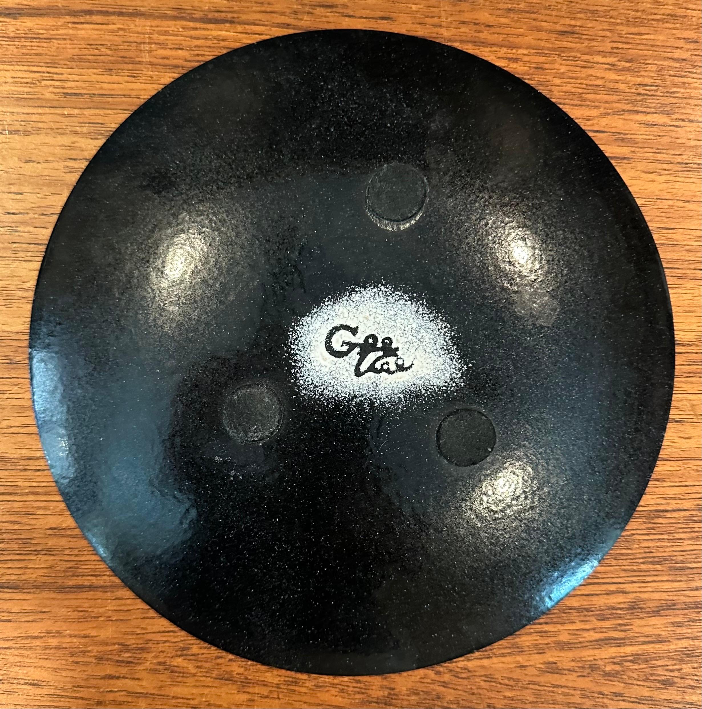 Rame Piastra firmata con smalto astratto su rame della modernità di metà secolo in vendita