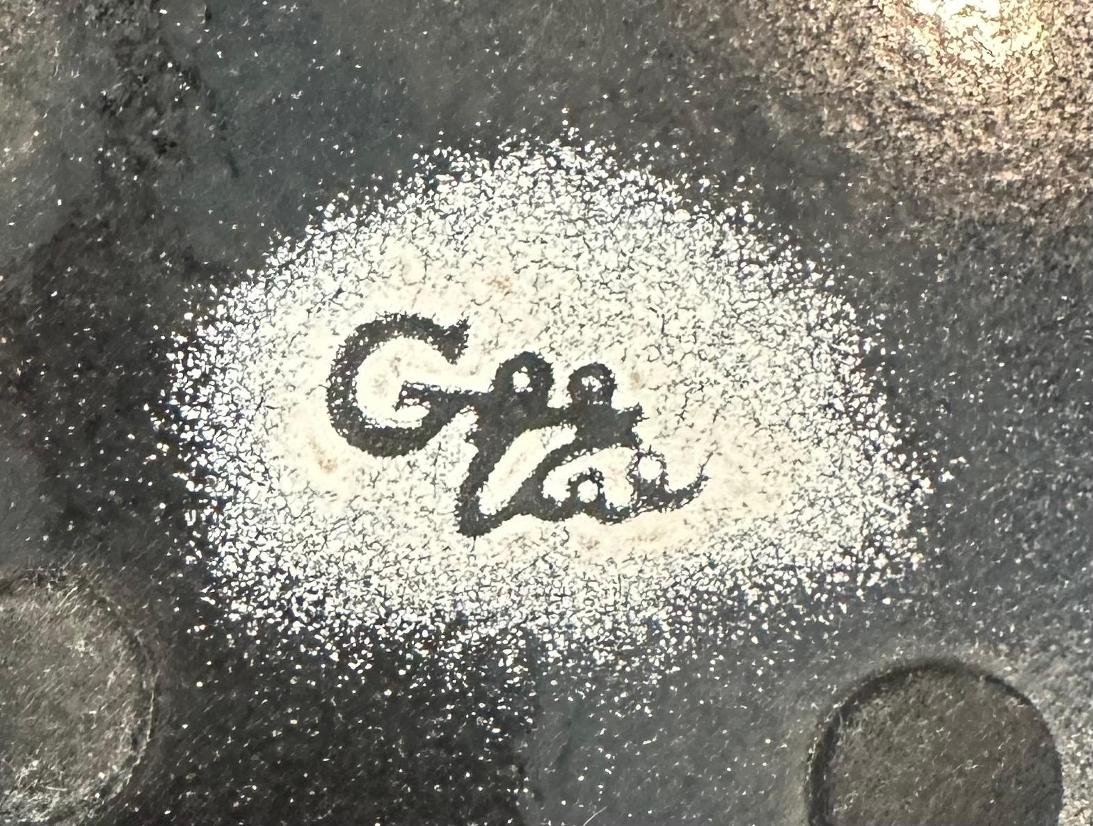 Piastra firmata con smalto astratto su rame della modernità di metà secolo in vendita 1