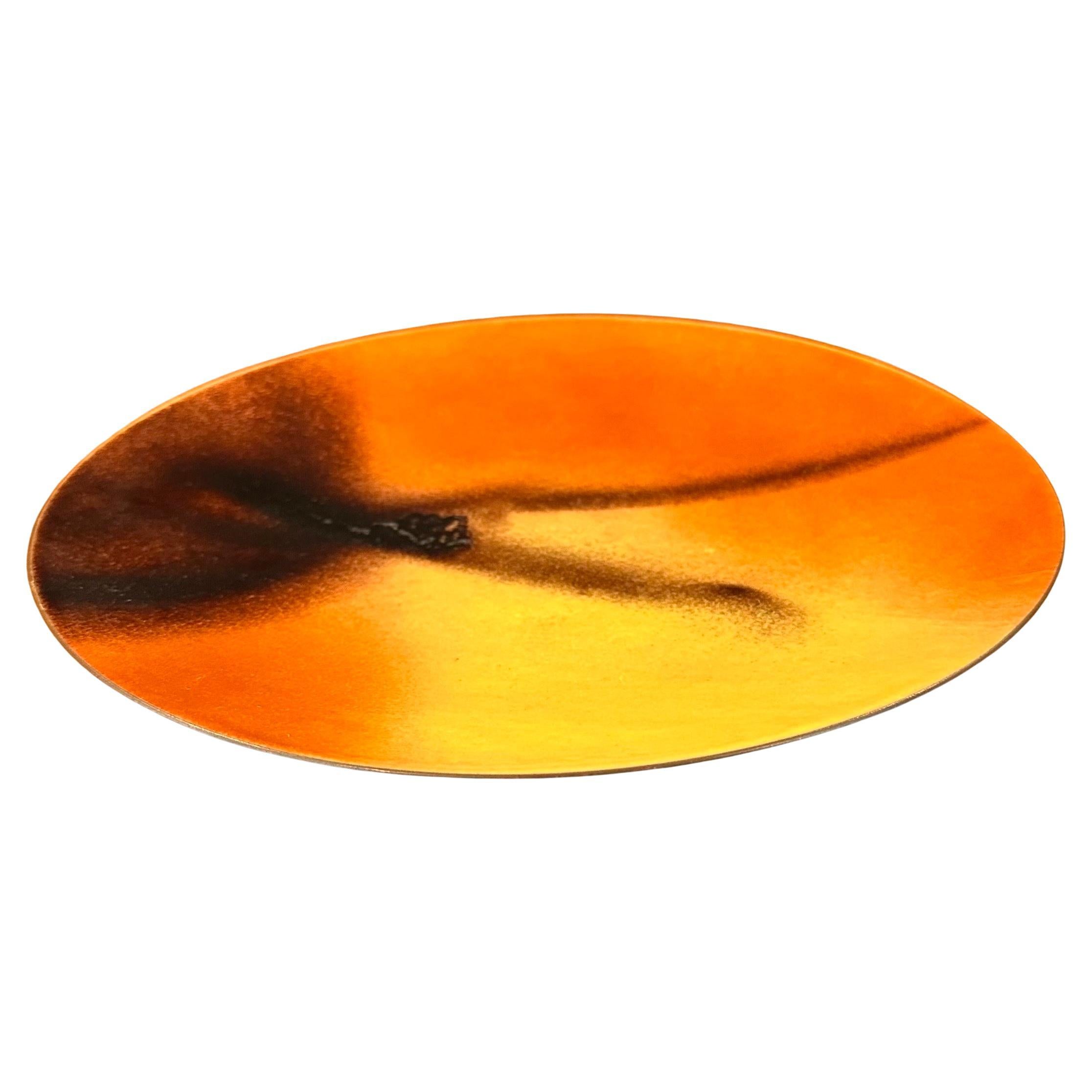 Piastra firmata con smalto astratto su rame della modernità di metà secolo in vendita 2