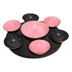 Lazy Susan di Marrell in smalto, stile metà secolo moderno