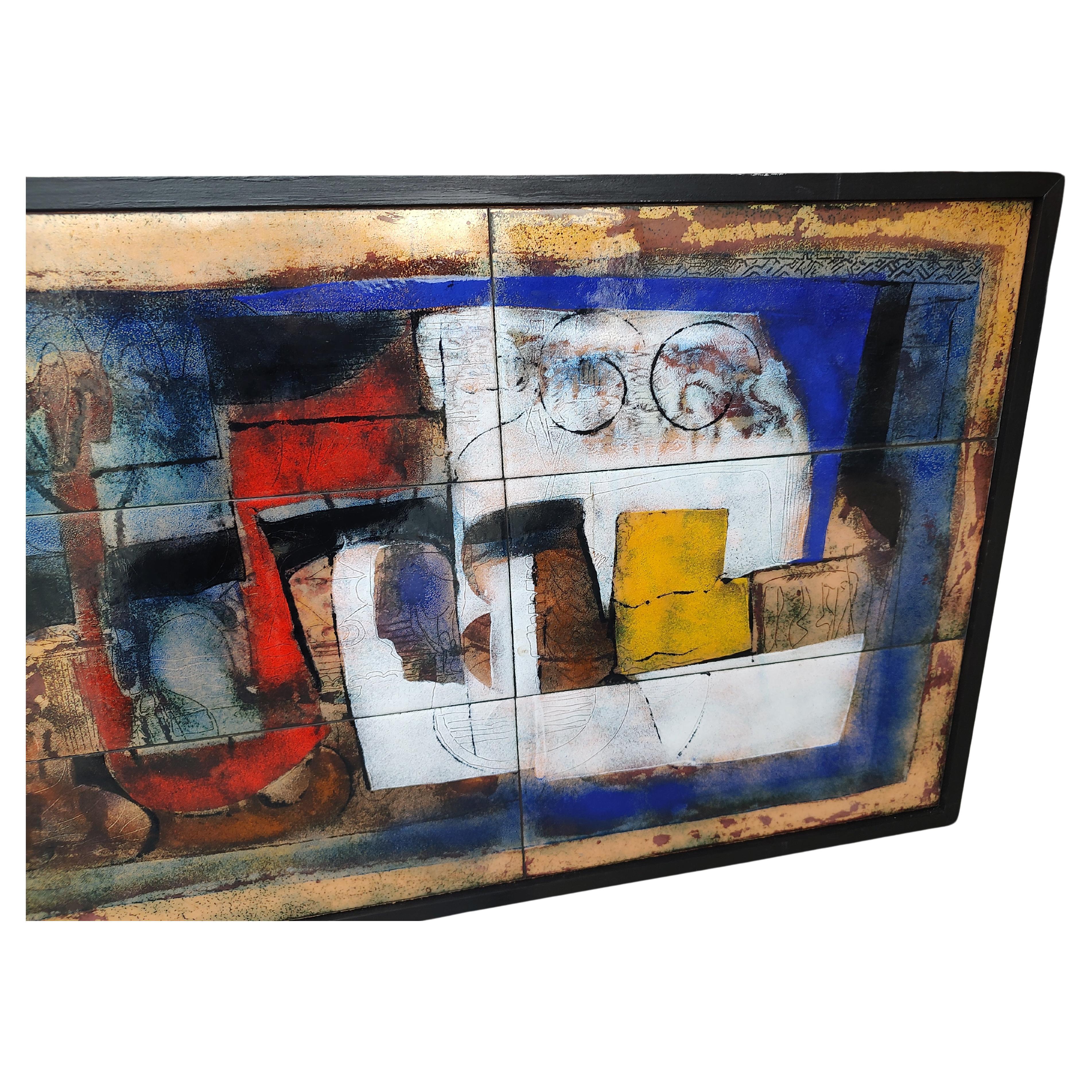 Mid-Century Modern Mid Century Modern Enamel on Copper Framed Sculpture by Giorgio Mussoni C1960 For Sale