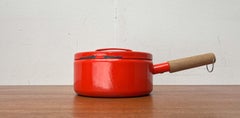 Pot à orange en émail avec anse en teck Seppo Mallat Finel, 1960s