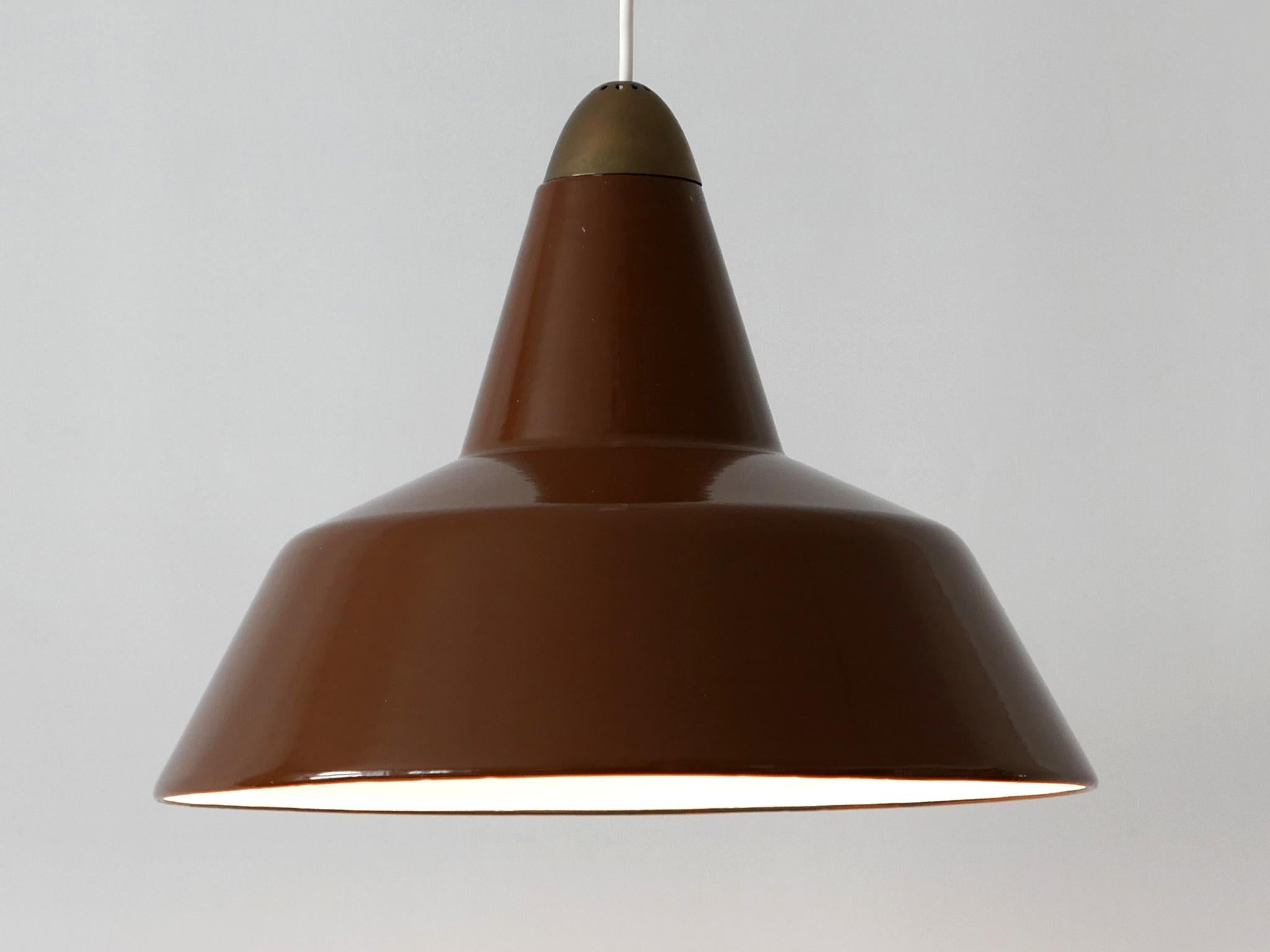 Mid-Century Modern Enameled Pendant Lamp by Louis Poulsen, Denmark, 1960s 4