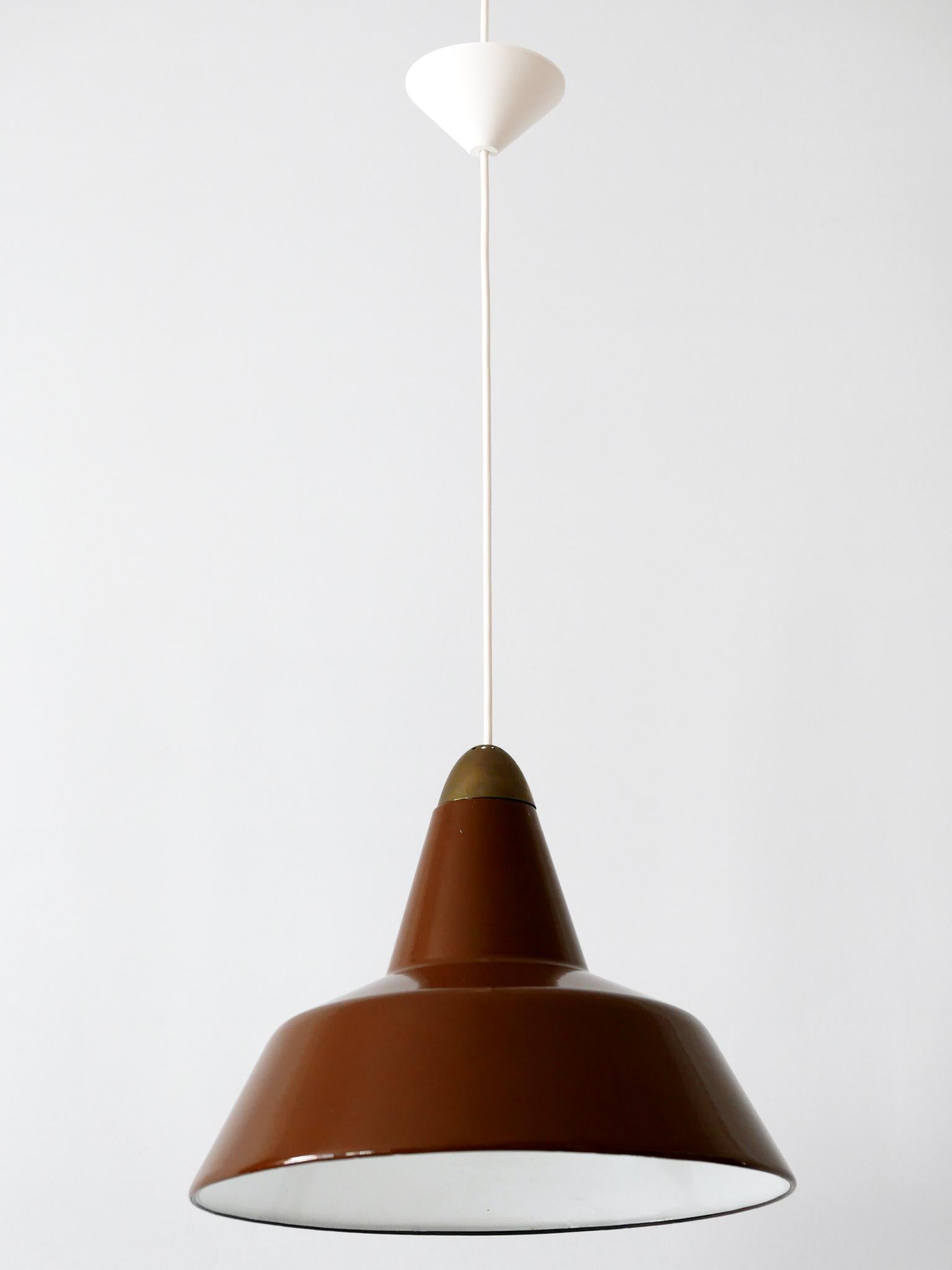 Mid-Century Modern Enameled Pendant Lamp by Louis Poulsen, Denmark, 1960s 7