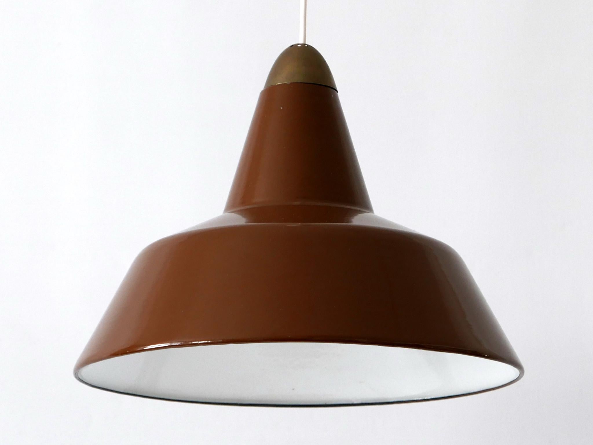 Mid-Century Modern Enameled Pendant Lamp by Louis Poulsen, Denmark, 1960s 8