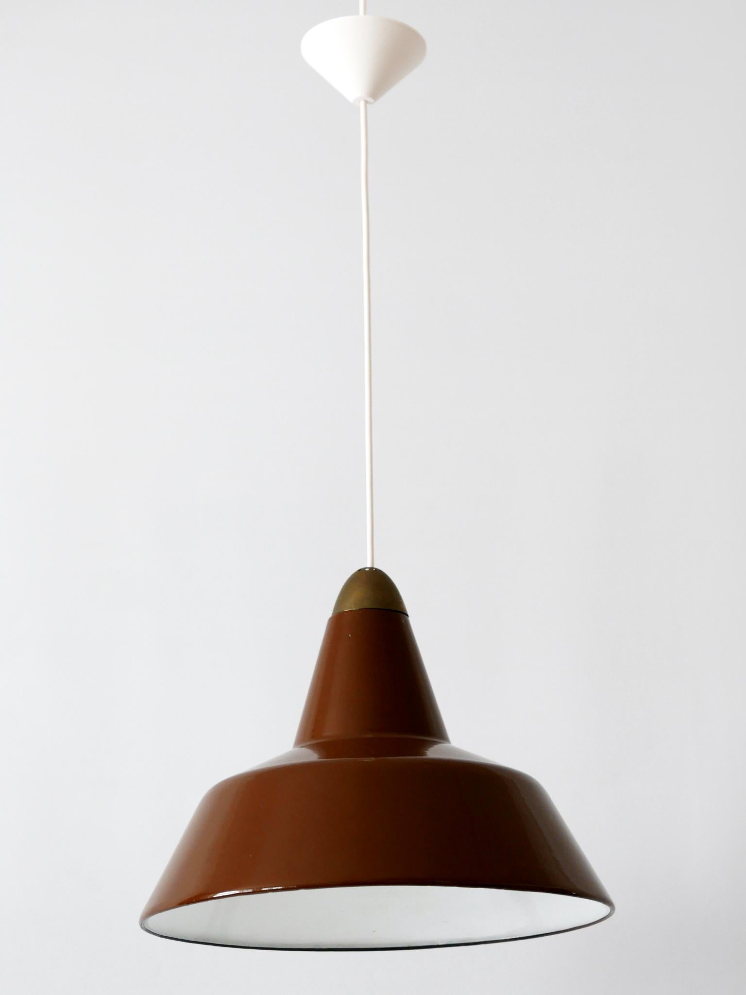 Mid-Century Modern Enameled Pendant Lamp by Louis Poulsen, Denmark, 1960s 9