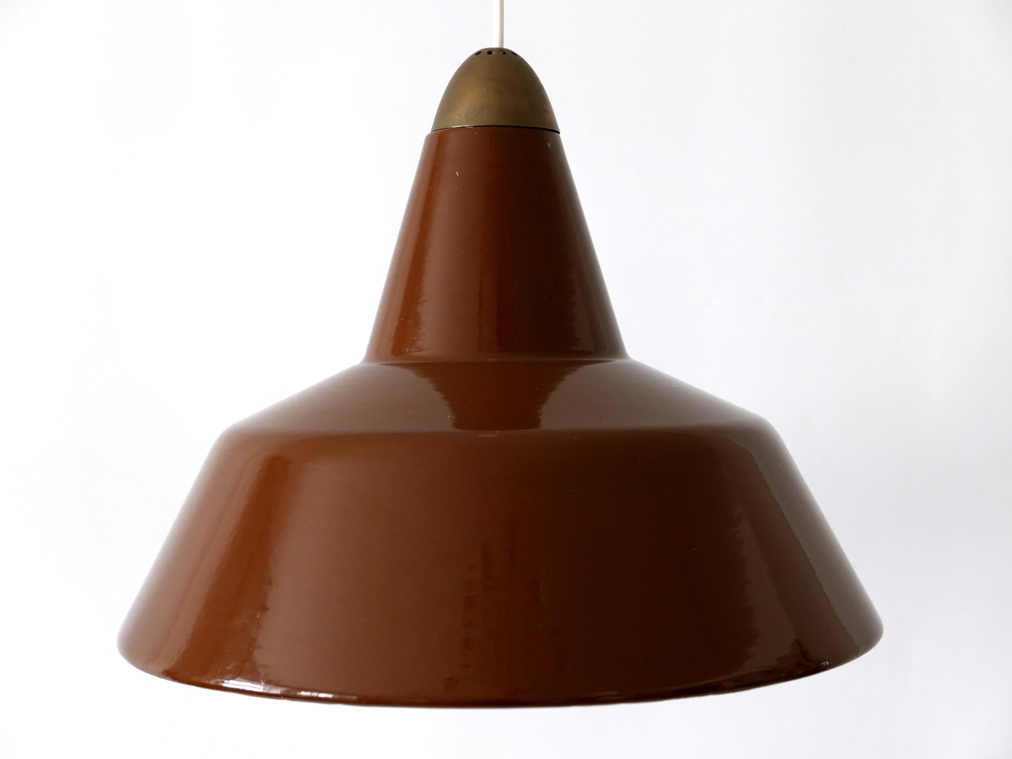 Metal Mid-Century Modern Enameled Pendant Lamp by Louis Poulsen, Denmark, 1960s