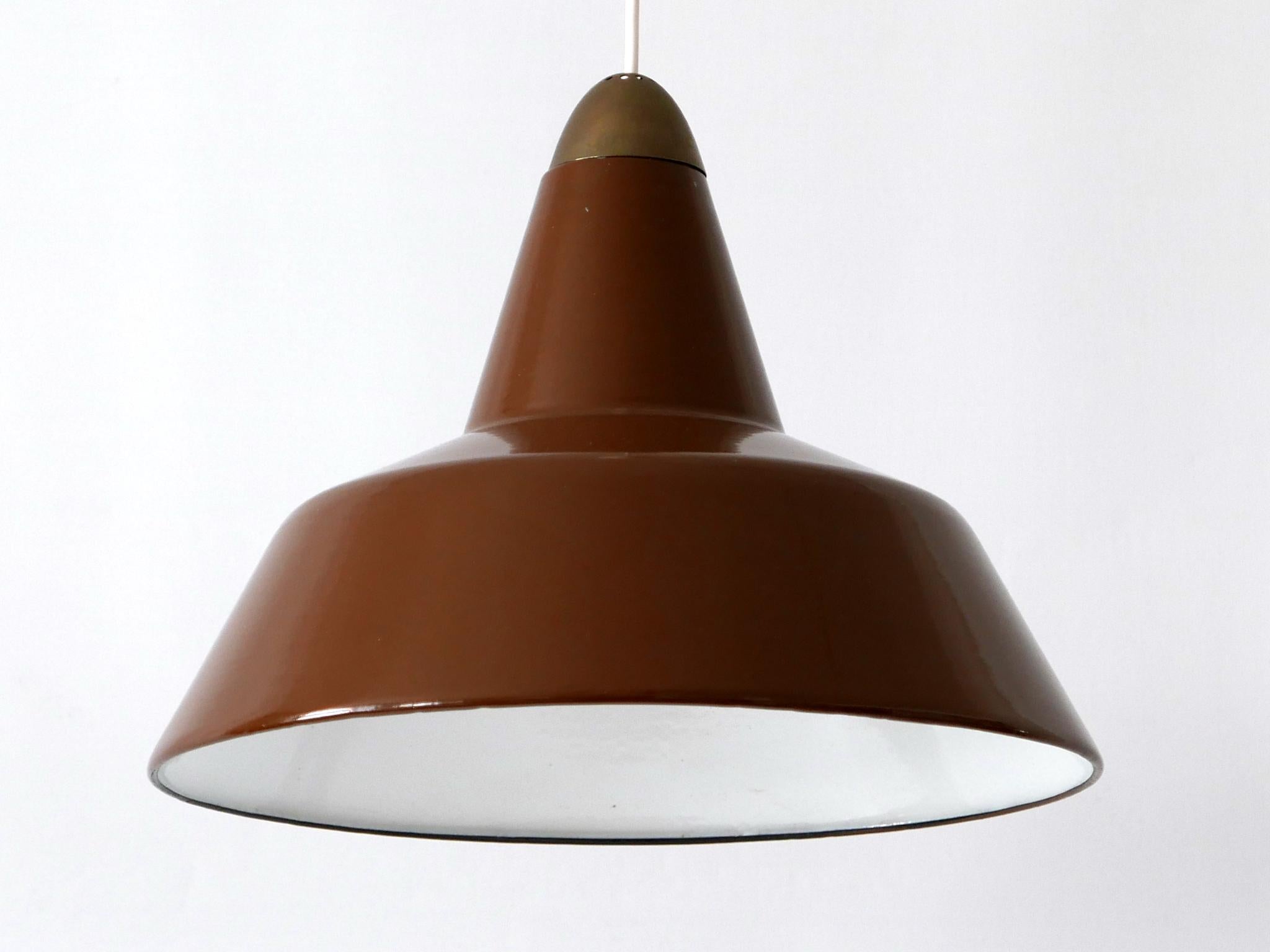Mid-Century Modern Enameled Pendant Lamp by Louis Poulsen, Denmark, 1960s 3