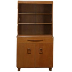 Mid-Century Modern Encore Step Back Cupboard by Heywood Wakefield, Wheat, 20th C