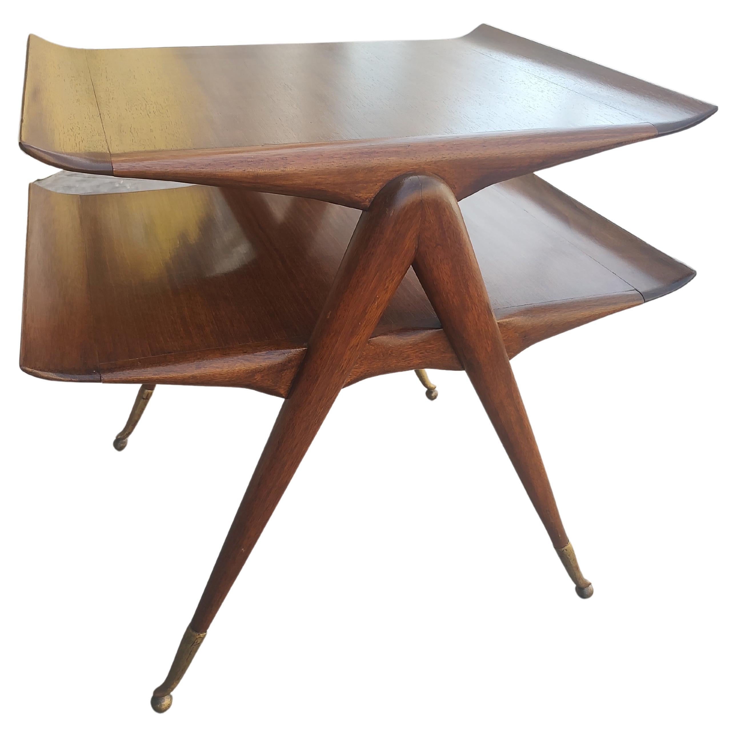 Mid Century Modern End Sofa Walnut Table Attributed to Ico & Luisa Parisi C1955