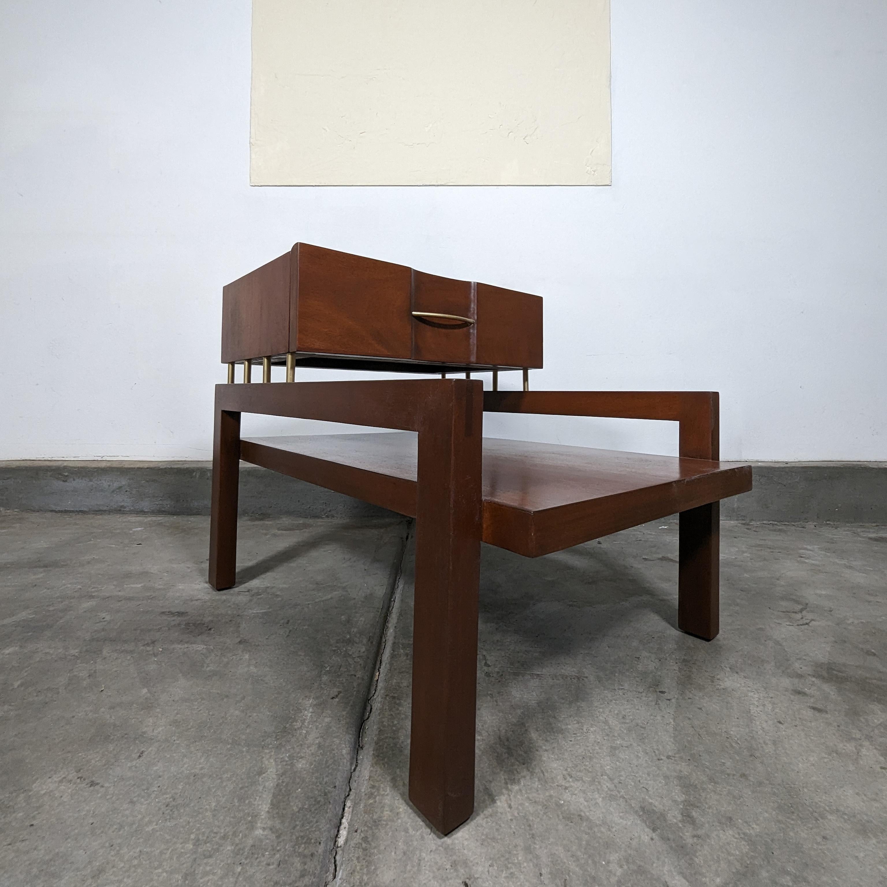 Mid Century Modern End Table by Edmond J. Spence for Industria Mueblera, c1950s For Sale 7