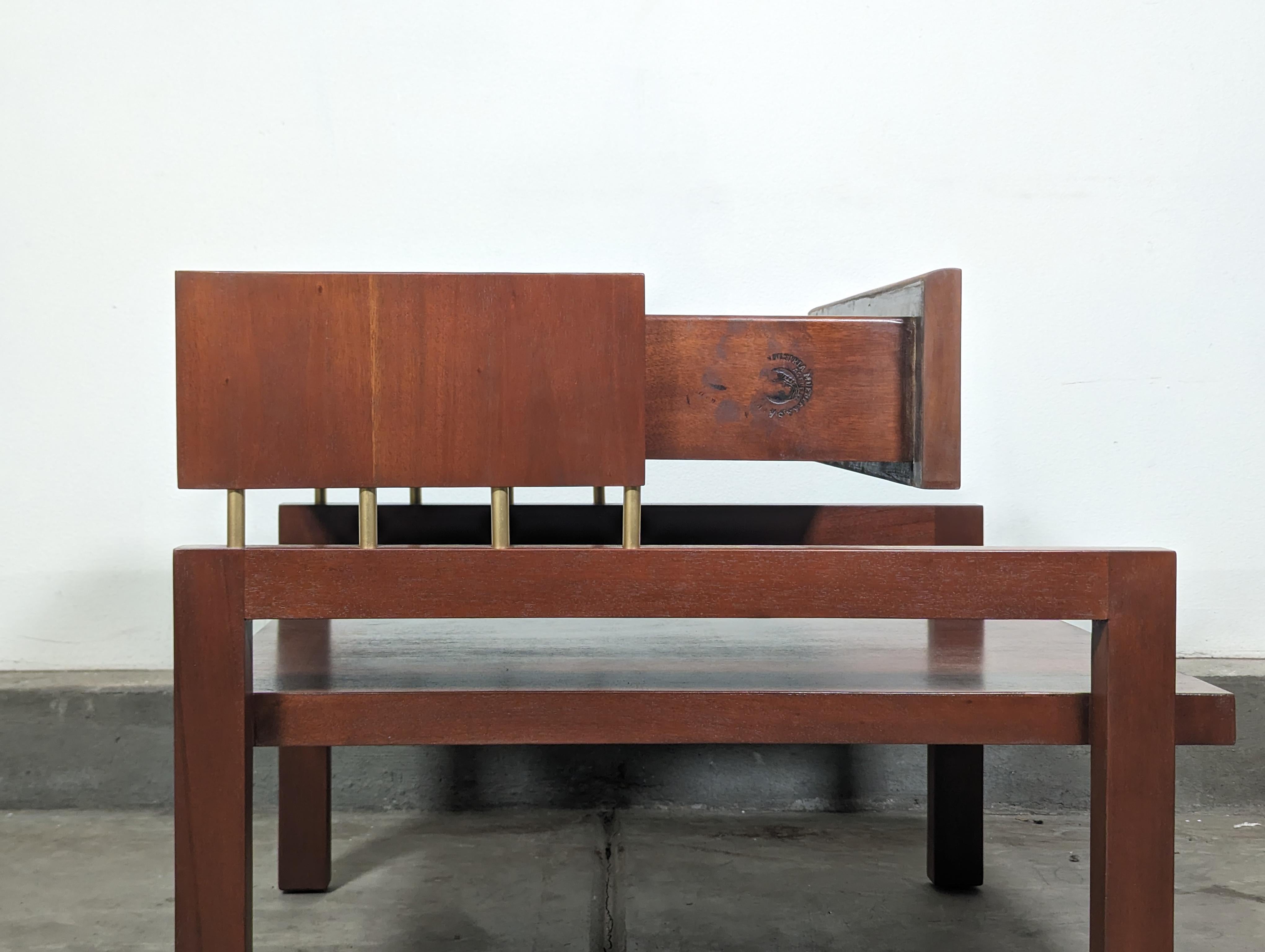 Mid Century Modern End Table by Edmond J. Spence for Industria Mueblera, c1950s For Sale 2