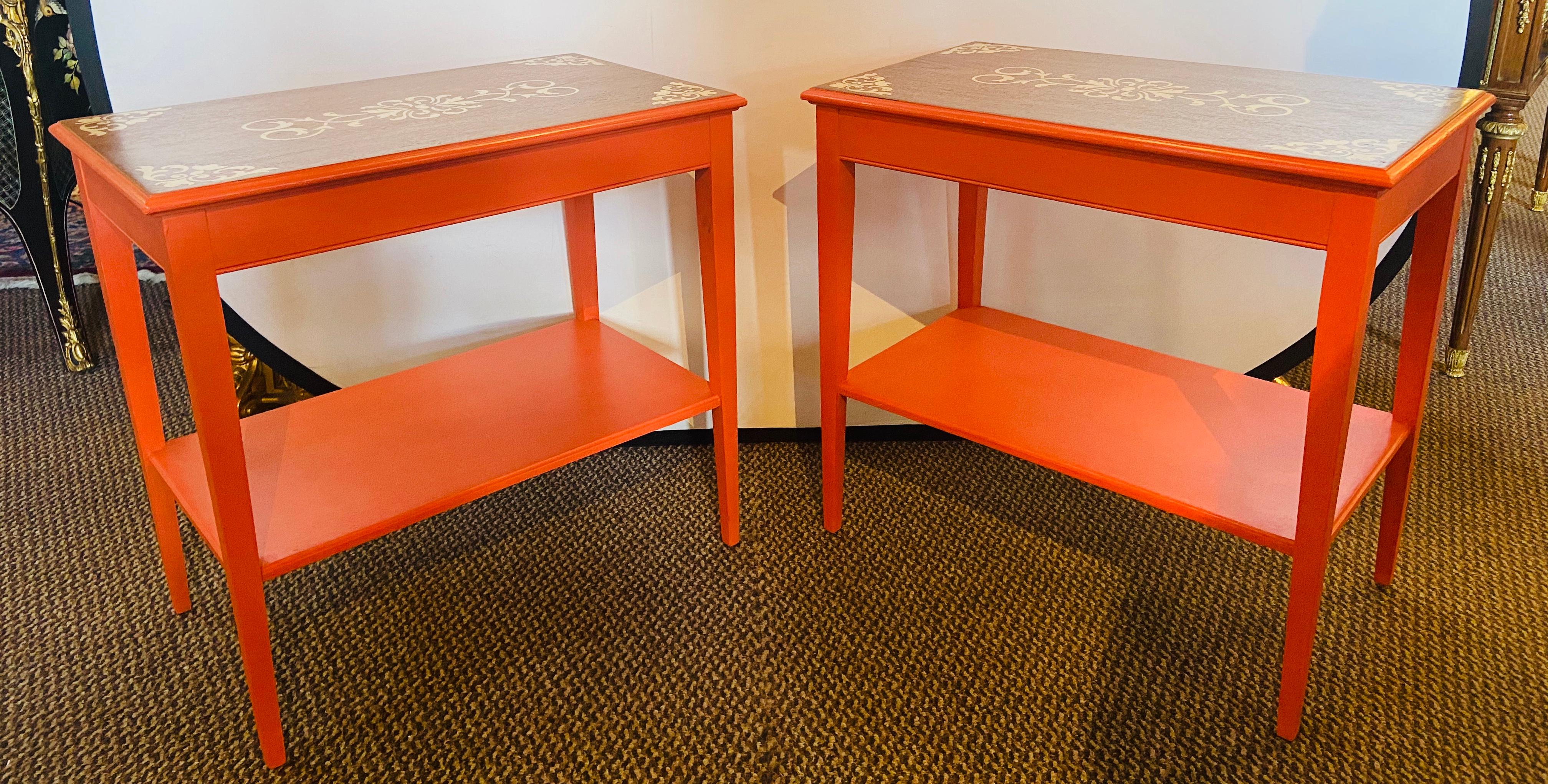 Mid-Century Modern End Table, Night, Lamp, or Side Table, Painted, a Pair In Good Condition For Sale In Plainview, NY