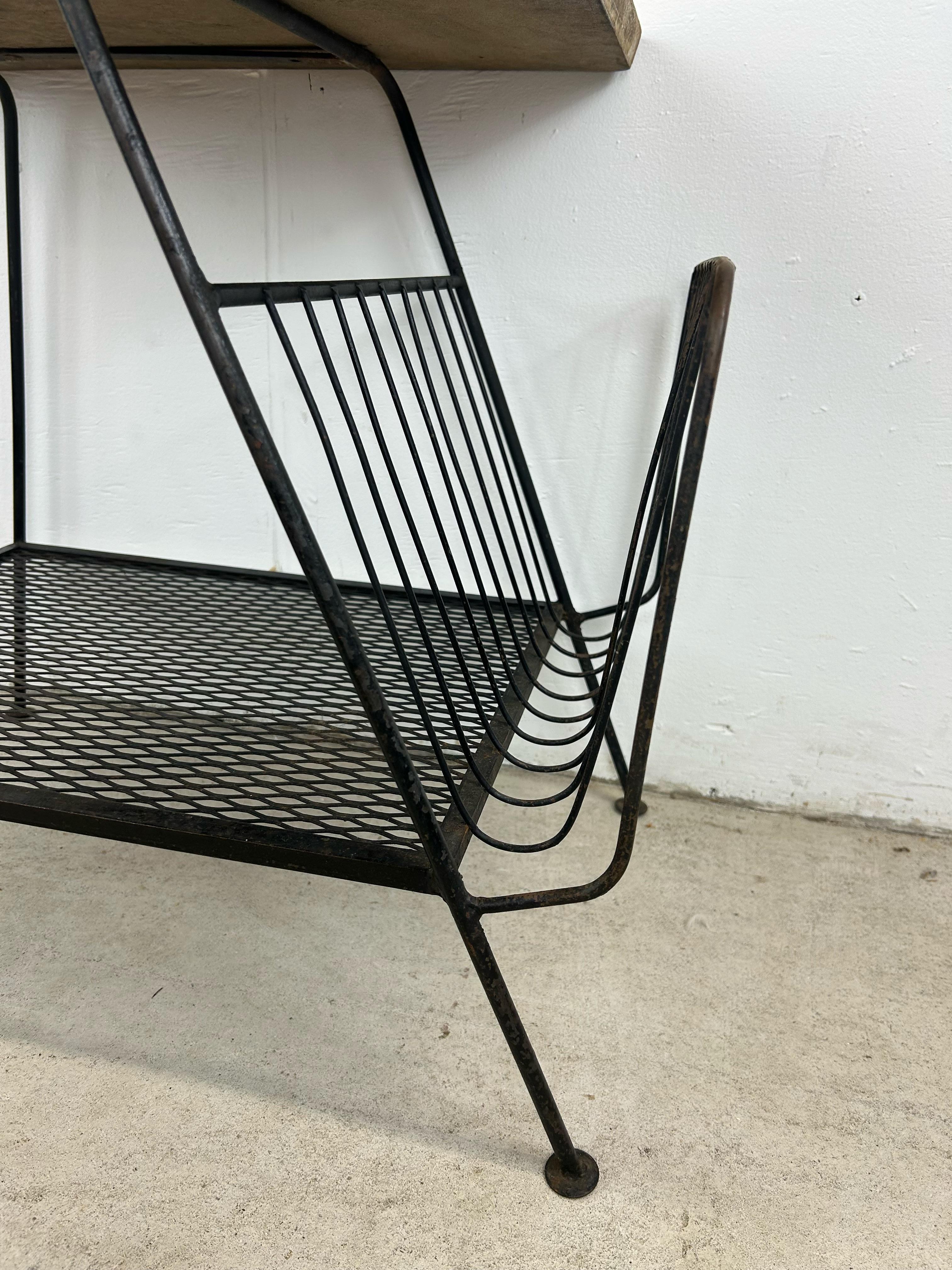 Mid Century Modern End Table with Magazine Rack Base 6