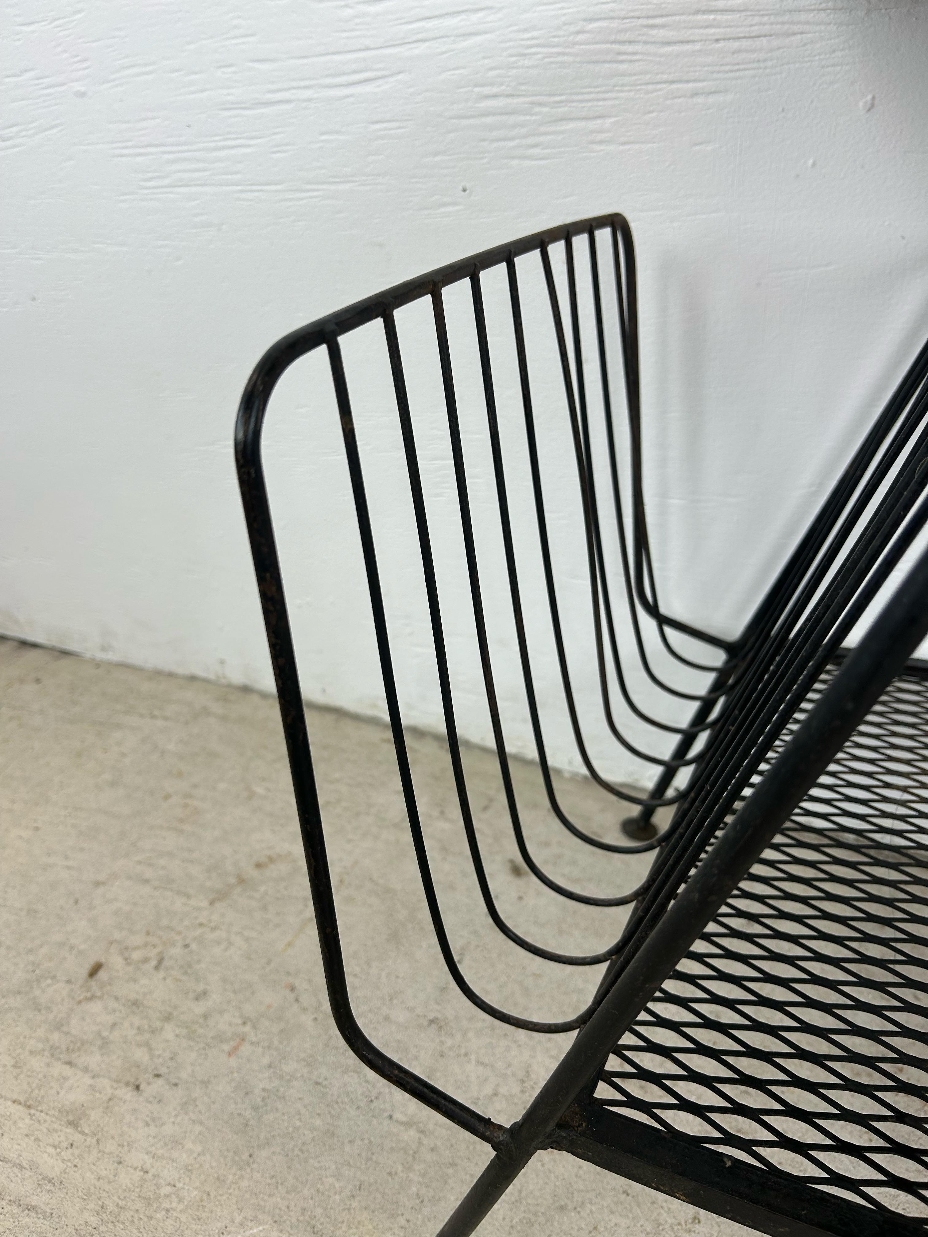 American Mid Century Modern End Table with Magazine Rack Base